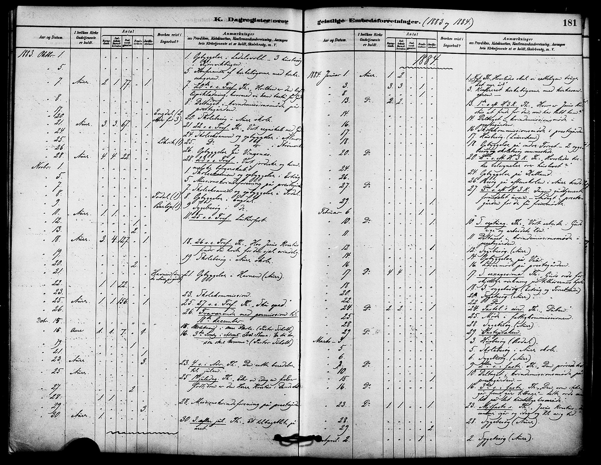 Ministerialprotokoller, klokkerbøker og fødselsregistre - Møre og Romsdal, AV/SAT-A-1454/578/L0906: Parish register (official) no. 578A05, 1878-1886, p. 181