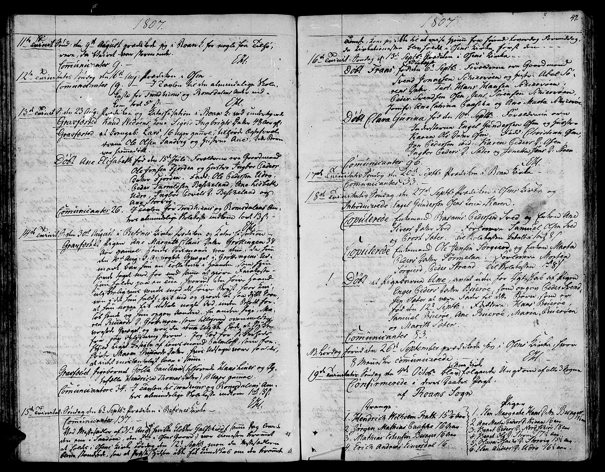 Ministerialprotokoller, klokkerbøker og fødselsregistre - Sør-Trøndelag, AV/SAT-A-1456/657/L0701: Parish register (official) no. 657A02, 1802-1831, p. 47