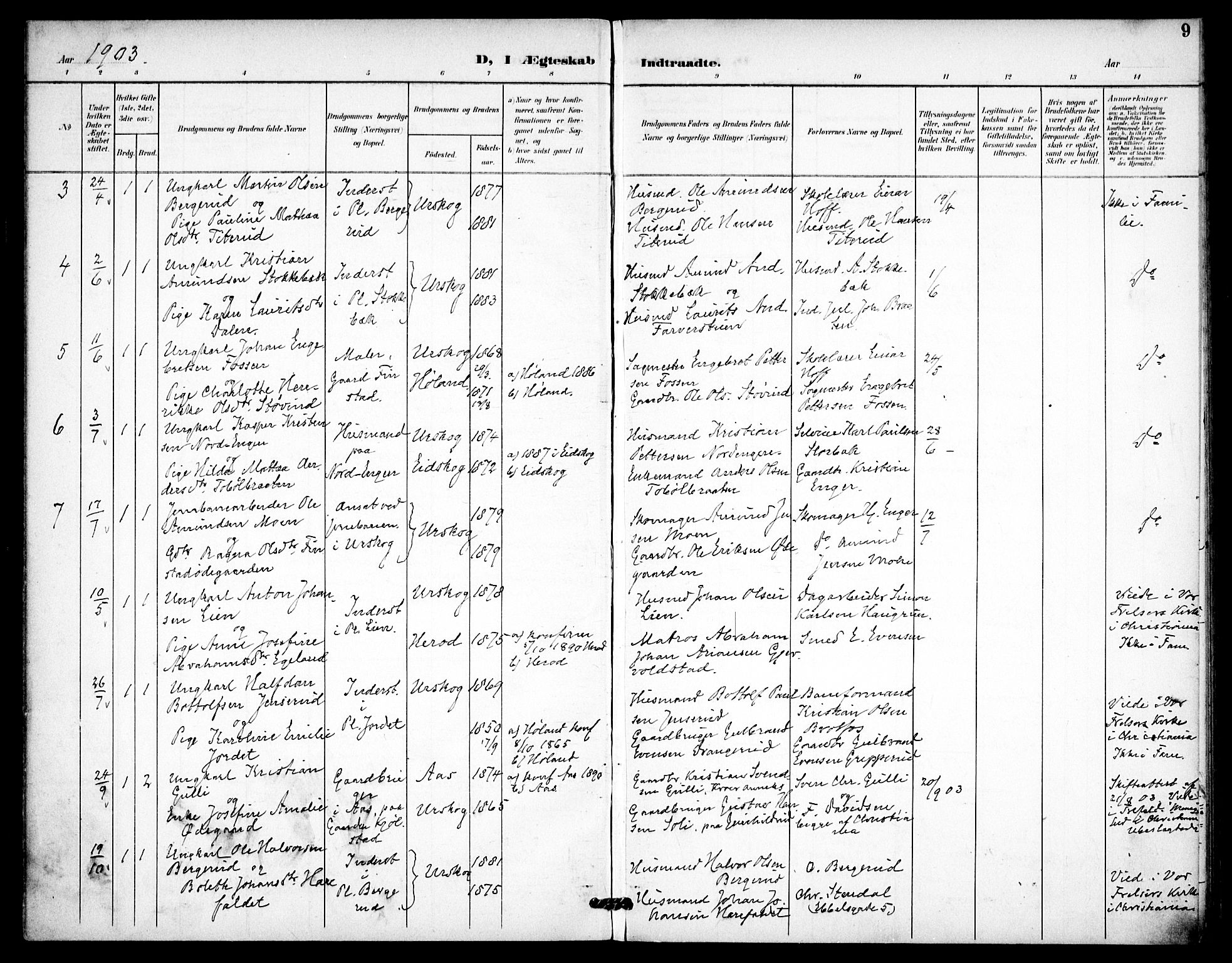 Aurskog prestekontor Kirkebøker, SAO/A-10304a/F/Fa/L0013: Parish register (official) no. I 13, 1900-1910, p. 9
