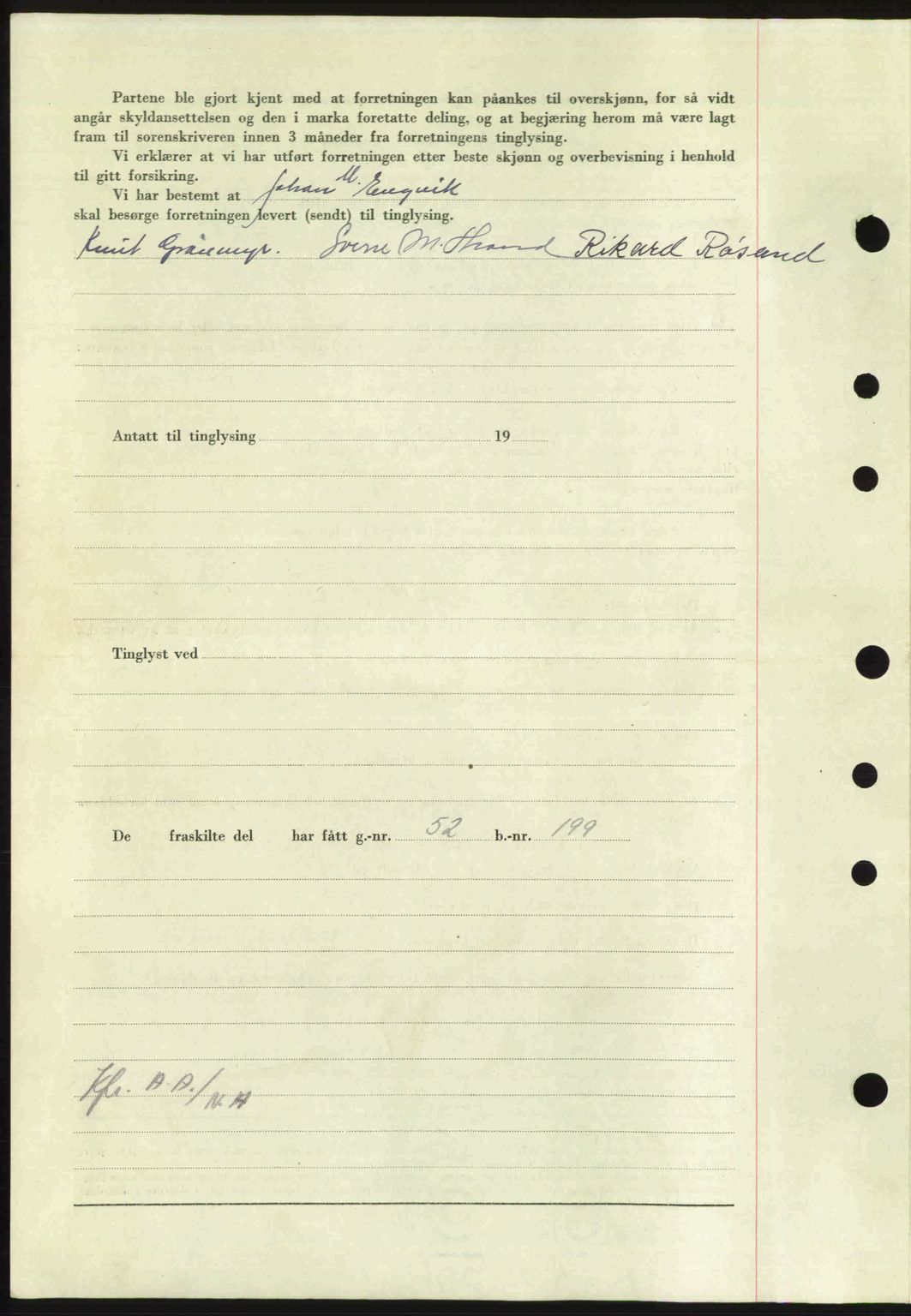 Nordmøre sorenskriveri, AV/SAT-A-4132/1/2/2Ca: Mortgage book no. A103, 1946-1947, Diary no: : 240/1947