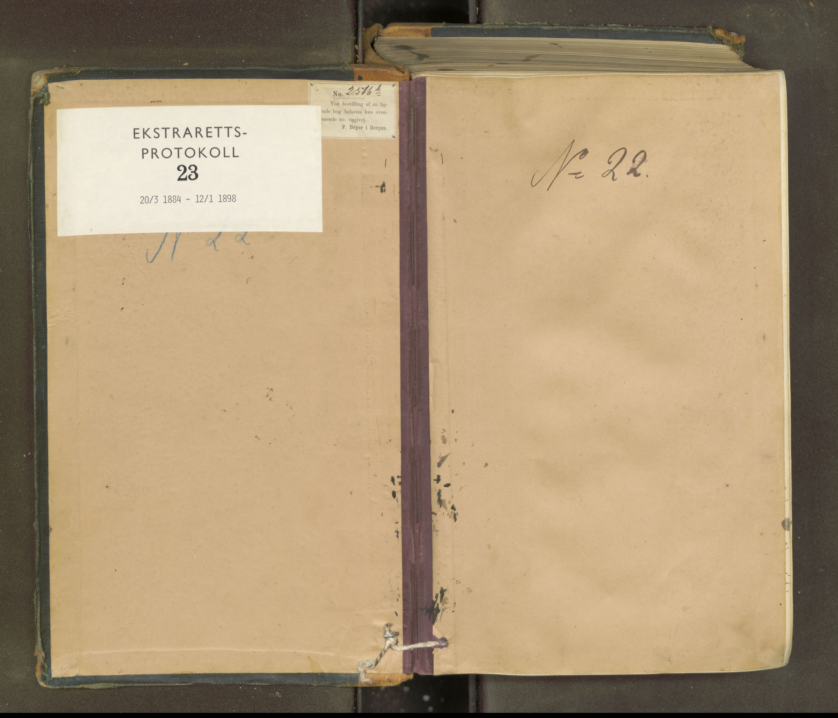 Vesterålen sorenskriveri, SAT/A-4180/1/1/1B/L0023: Ekstrarettsprotokoll, 1884-1898
