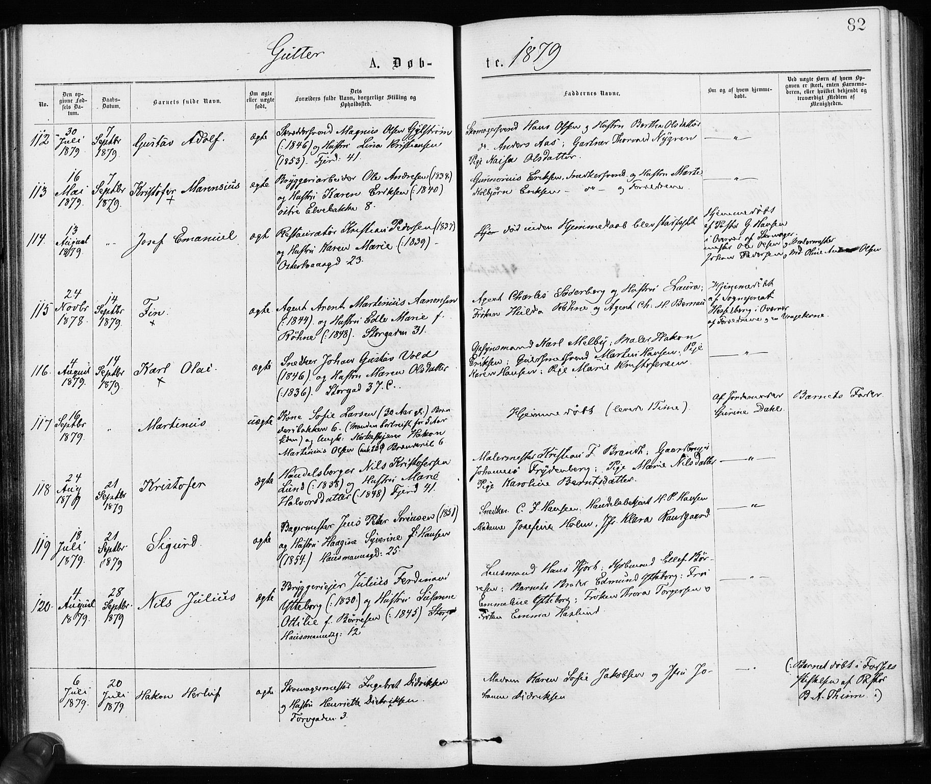 Jakob prestekontor Kirkebøker, AV/SAO-A-10850/F/Fa/L0001: Parish register (official) no. 1, 1875-1924, p. 82