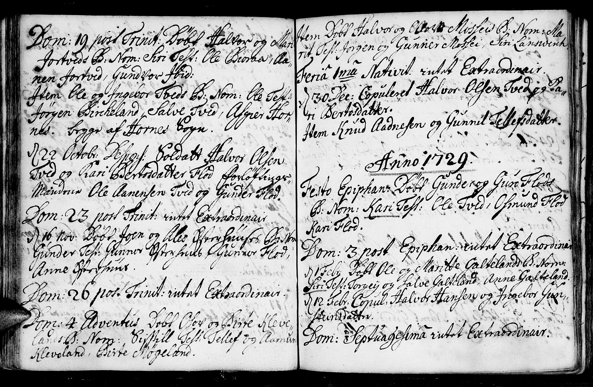 Evje sokneprestkontor, SAK/1111-0008/F/Fa/Faa/L0001: Parish register (official) no. A 1, 1705-1760, p. 54