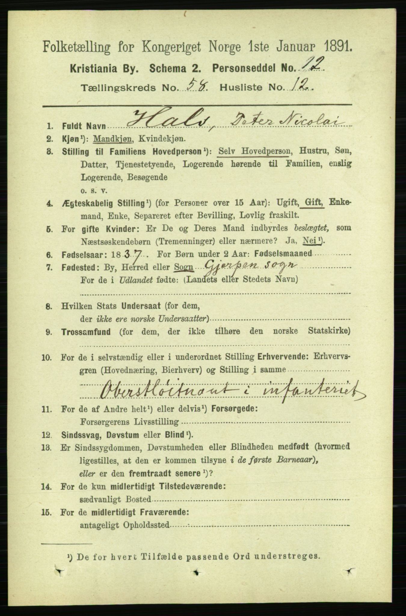 RA, 1891 census for 0301 Kristiania, 1891, p. 30830