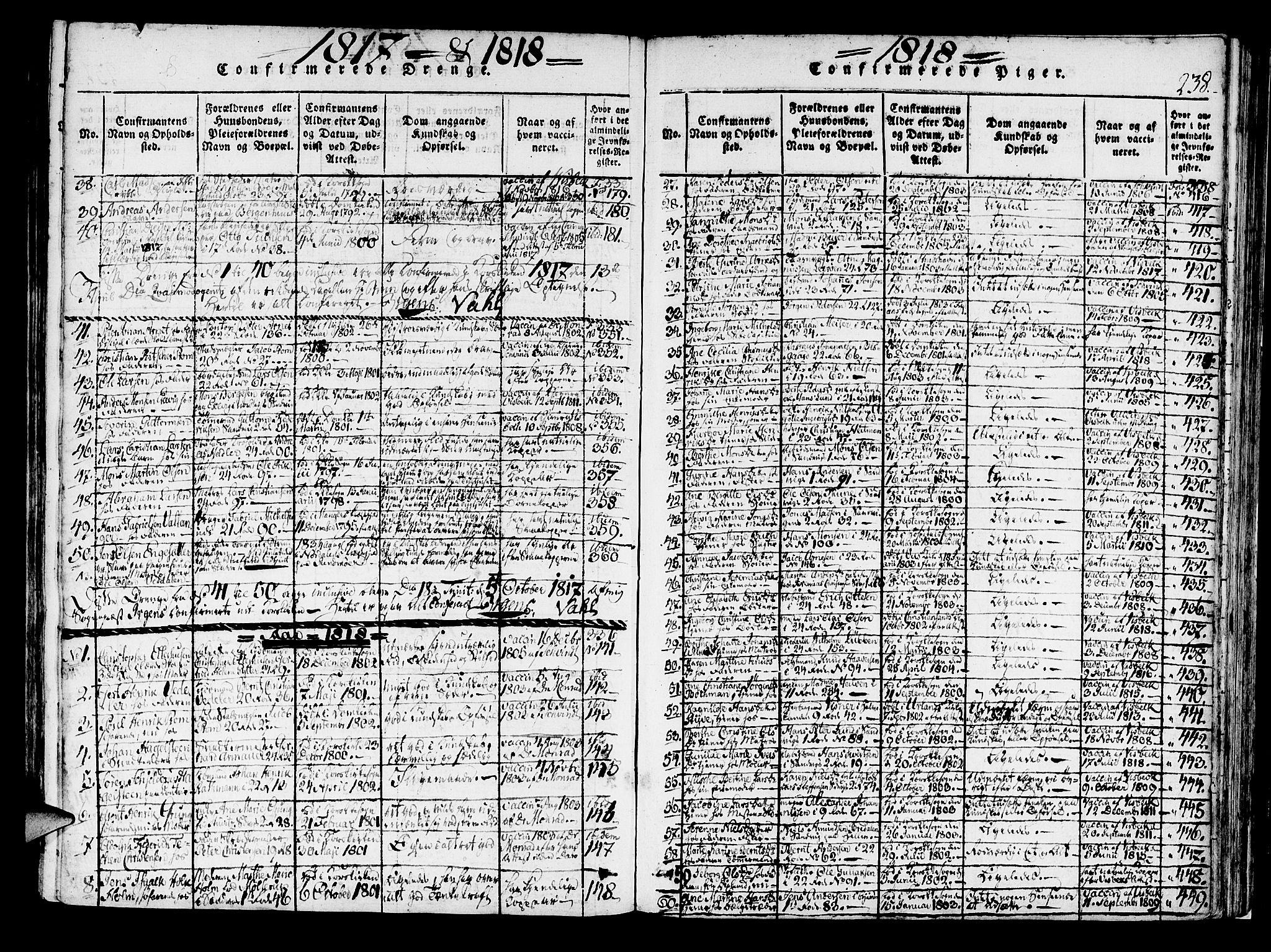 Korskirken sokneprestembete, AV/SAB-A-76101/H/Haa/L0013: Parish register (official) no. A 13, 1815-1822, p. 238