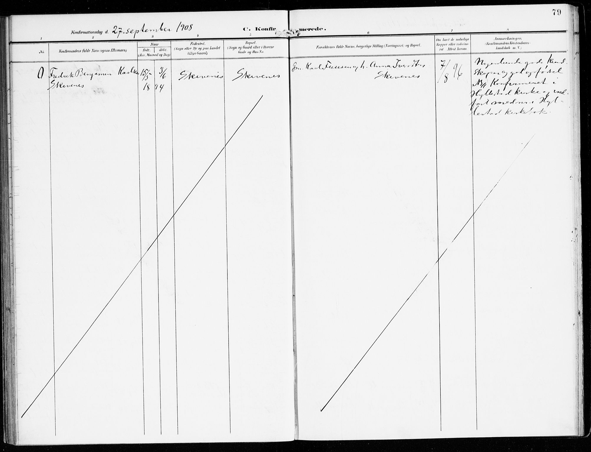 Hyllestad sokneprestembete, AV/SAB-A-80401: Parish register (official) no. D 2, 1905-1919, p. 79