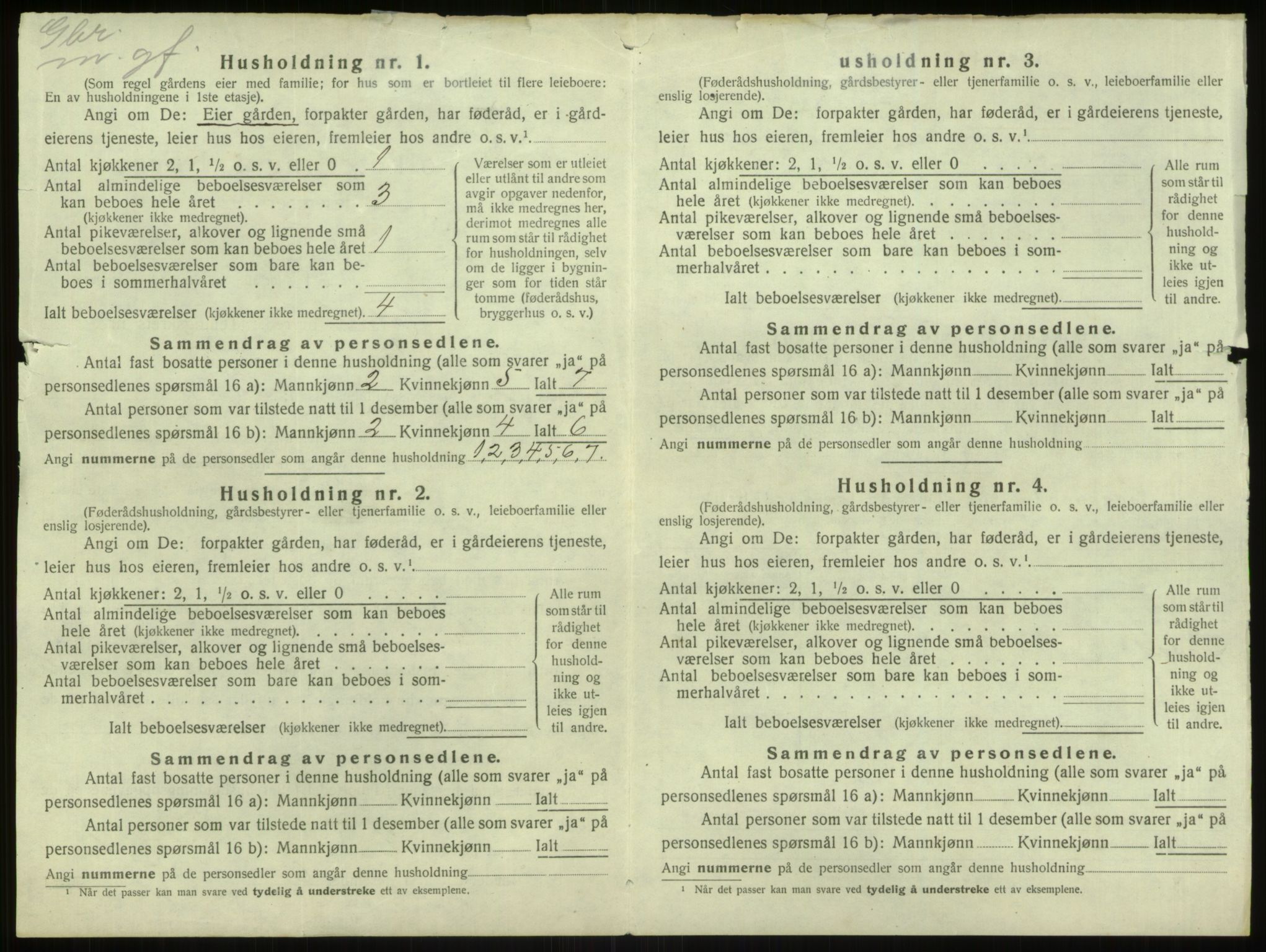 SAB, 1920 census for Hjelme, 1920, p. 20