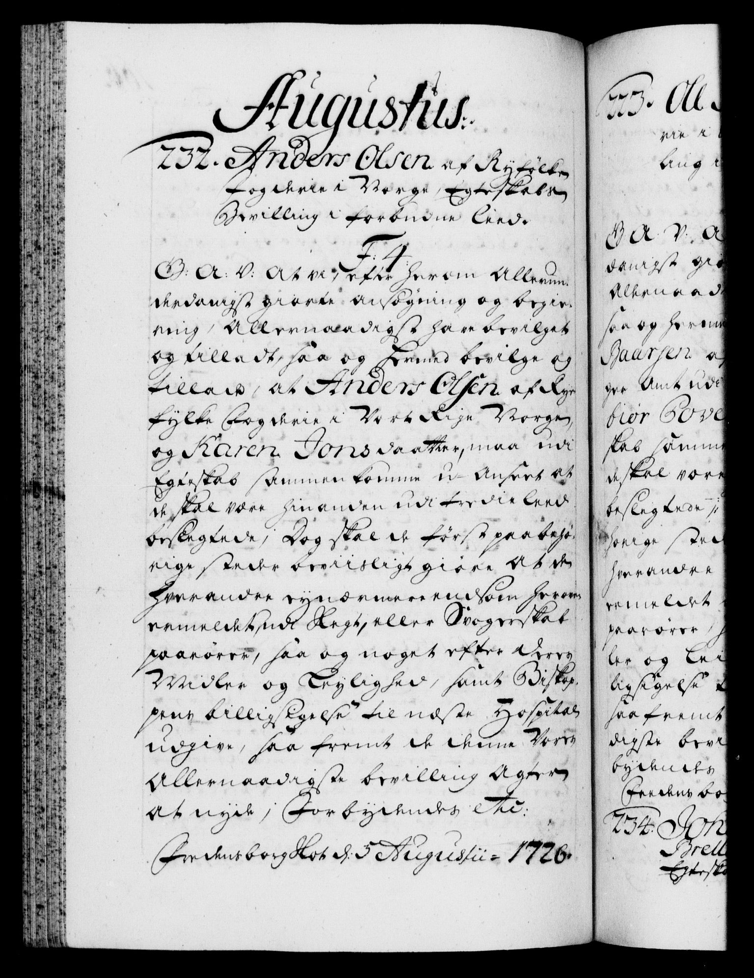 Danske Kanselli 1572-1799, AV/RA-EA-3023/F/Fc/Fca/Fcaa/L0025: Norske registre, 1726-1728, p. 166b