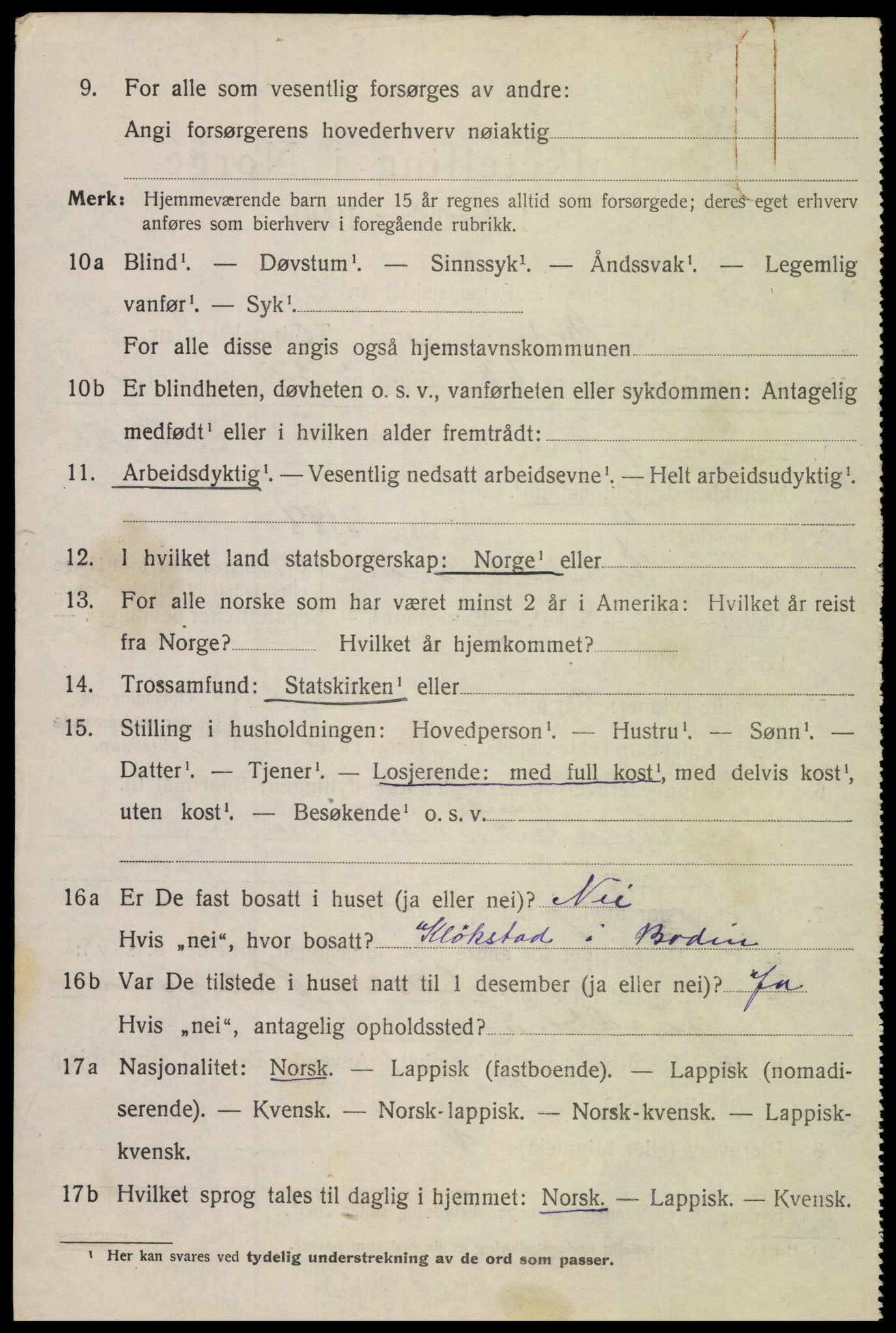 SAT, 1920 census for Bodin, 1920, p. 5711