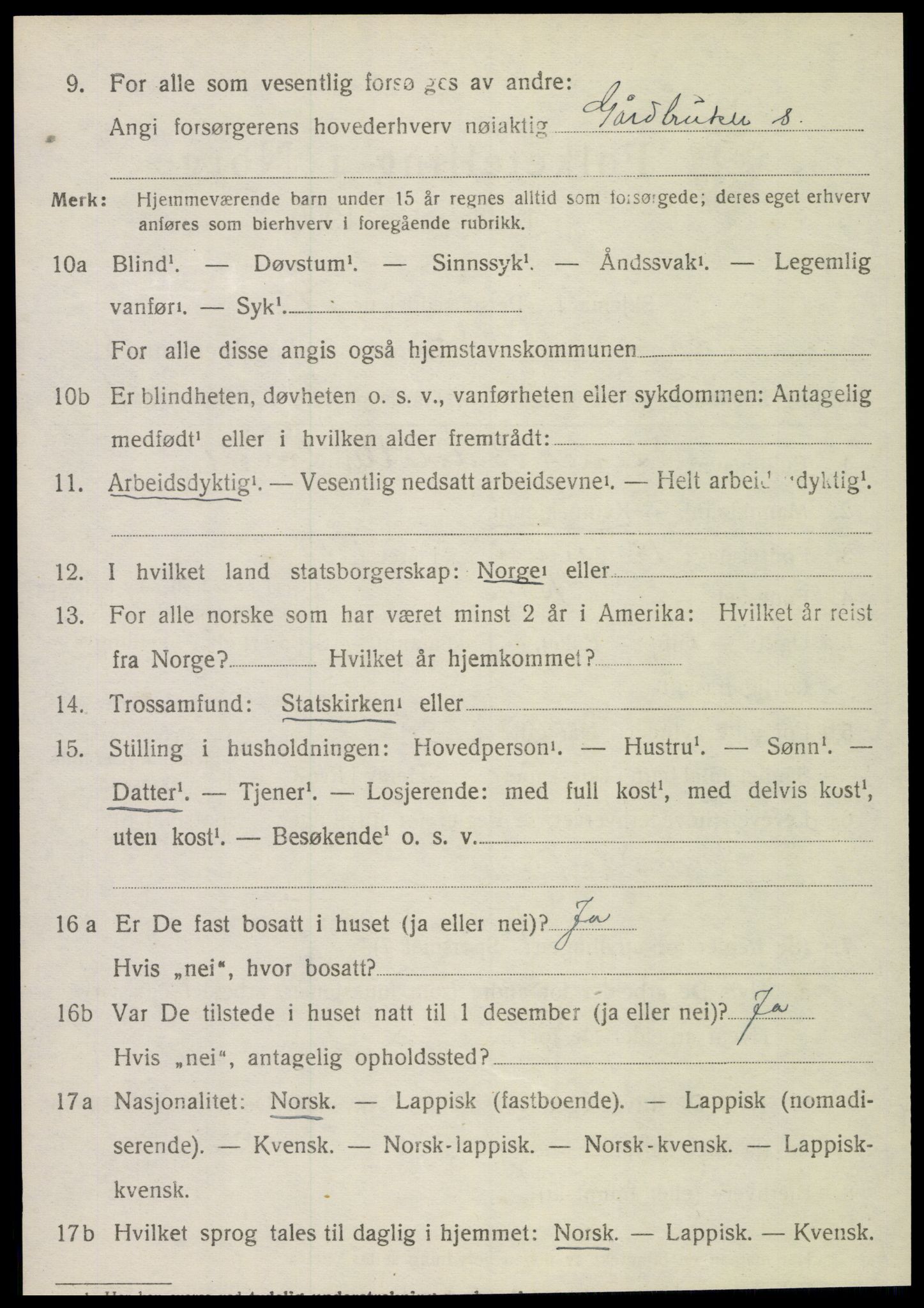 SAT, 1920 census for Skogn, 1920, p. 6492