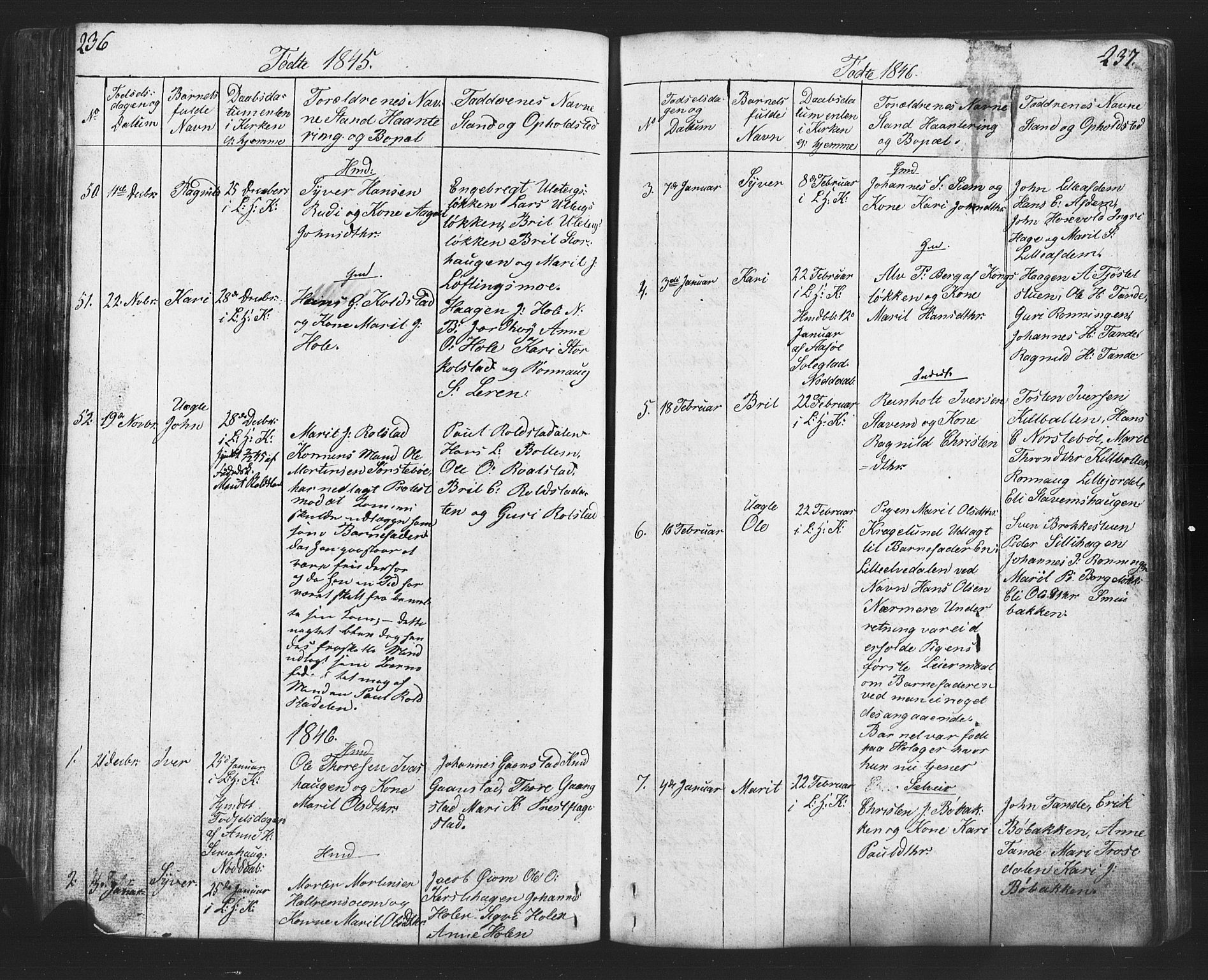Lesja prestekontor, SAH/PREST-068/H/Ha/Hab/L0002: Parish register (copy) no. 2, 1832-1850, p. 236-237