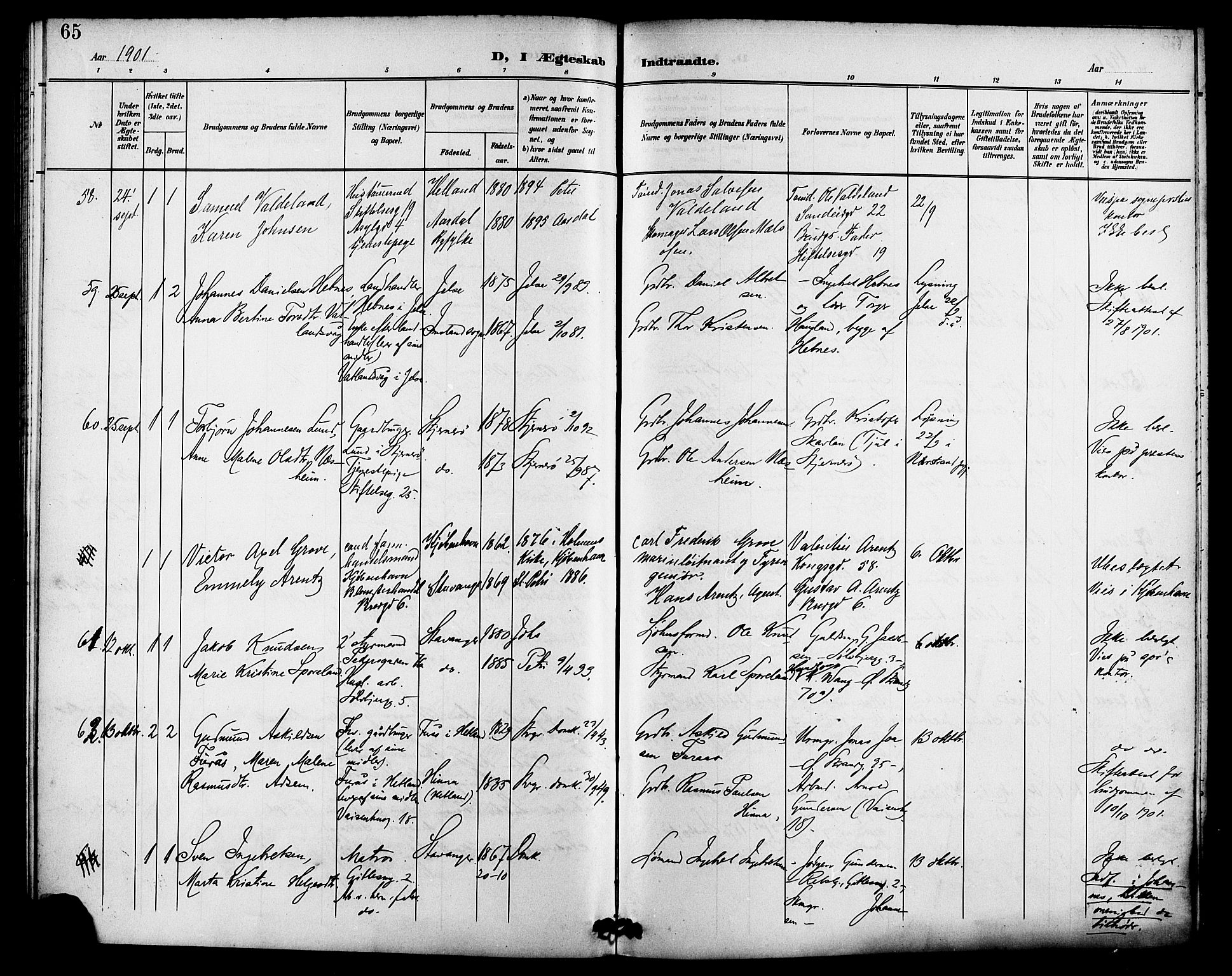 St. Petri sokneprestkontor, AV/SAST-A-101813/001/30/30BB/L0007: Parish register (copy) no. B 7, 1895-1902, p. 65