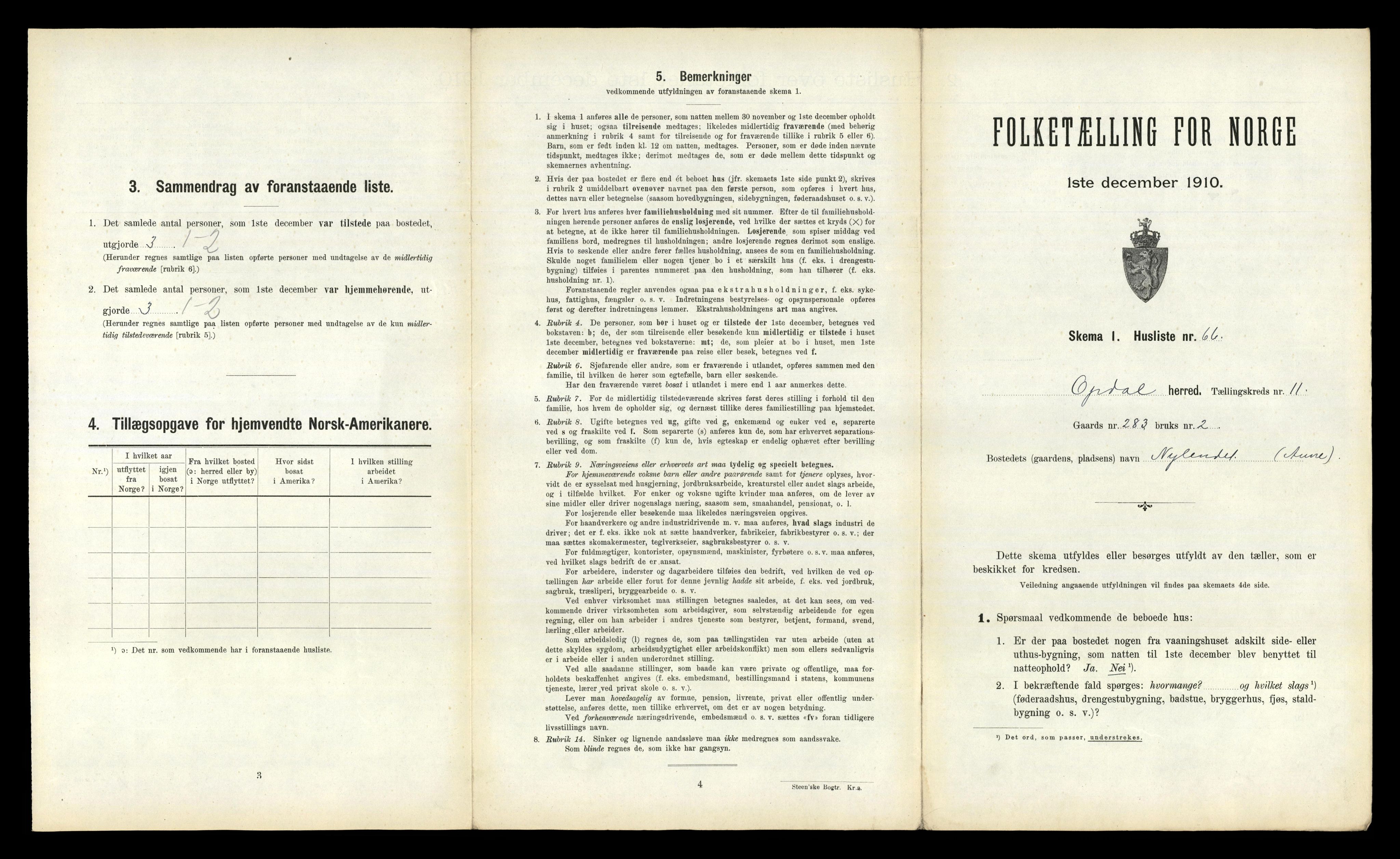 RA, 1910 census for Oppdal, 1910, p. 1357