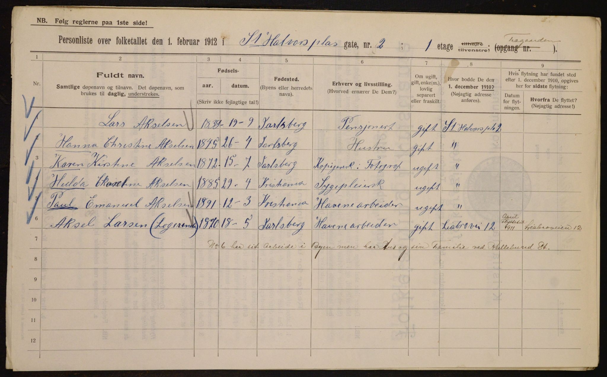 OBA, Municipal Census 1912 for Kristiania, 1912, p. 88159