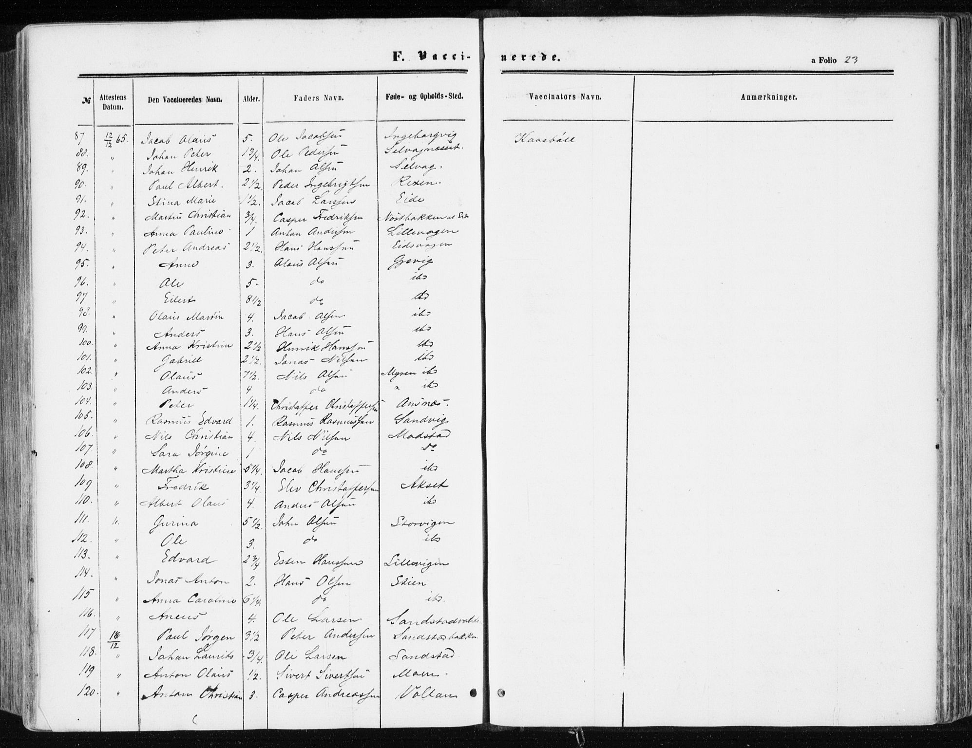 Ministerialprotokoller, klokkerbøker og fødselsregistre - Sør-Trøndelag, AV/SAT-A-1456/634/L0531: Parish register (official) no. 634A07, 1861-1870, p. 23