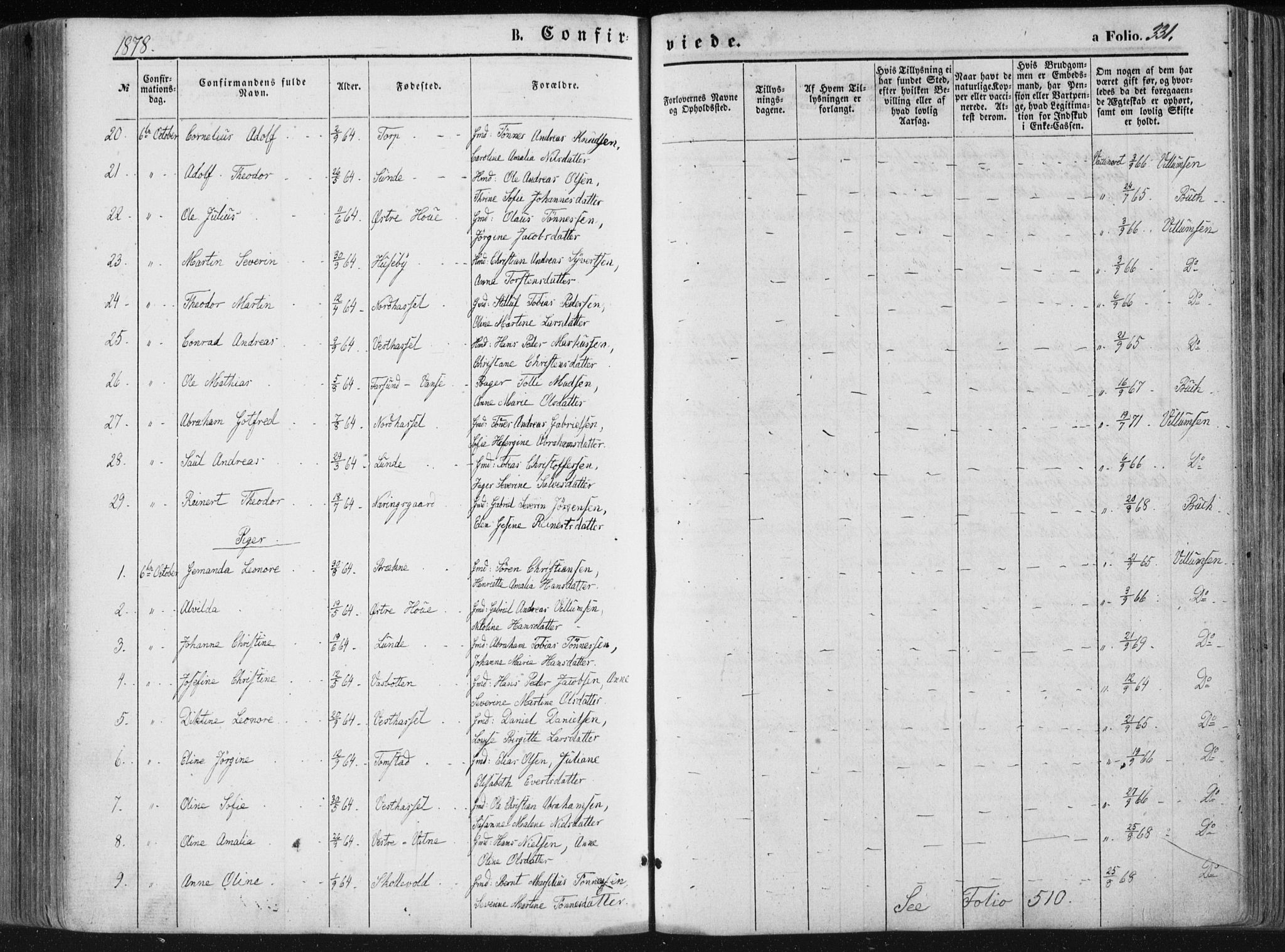 Lista sokneprestkontor, SAK/1111-0027/F/Fa/L0011: Parish register (official) no. A 11, 1861-1878, p. 331