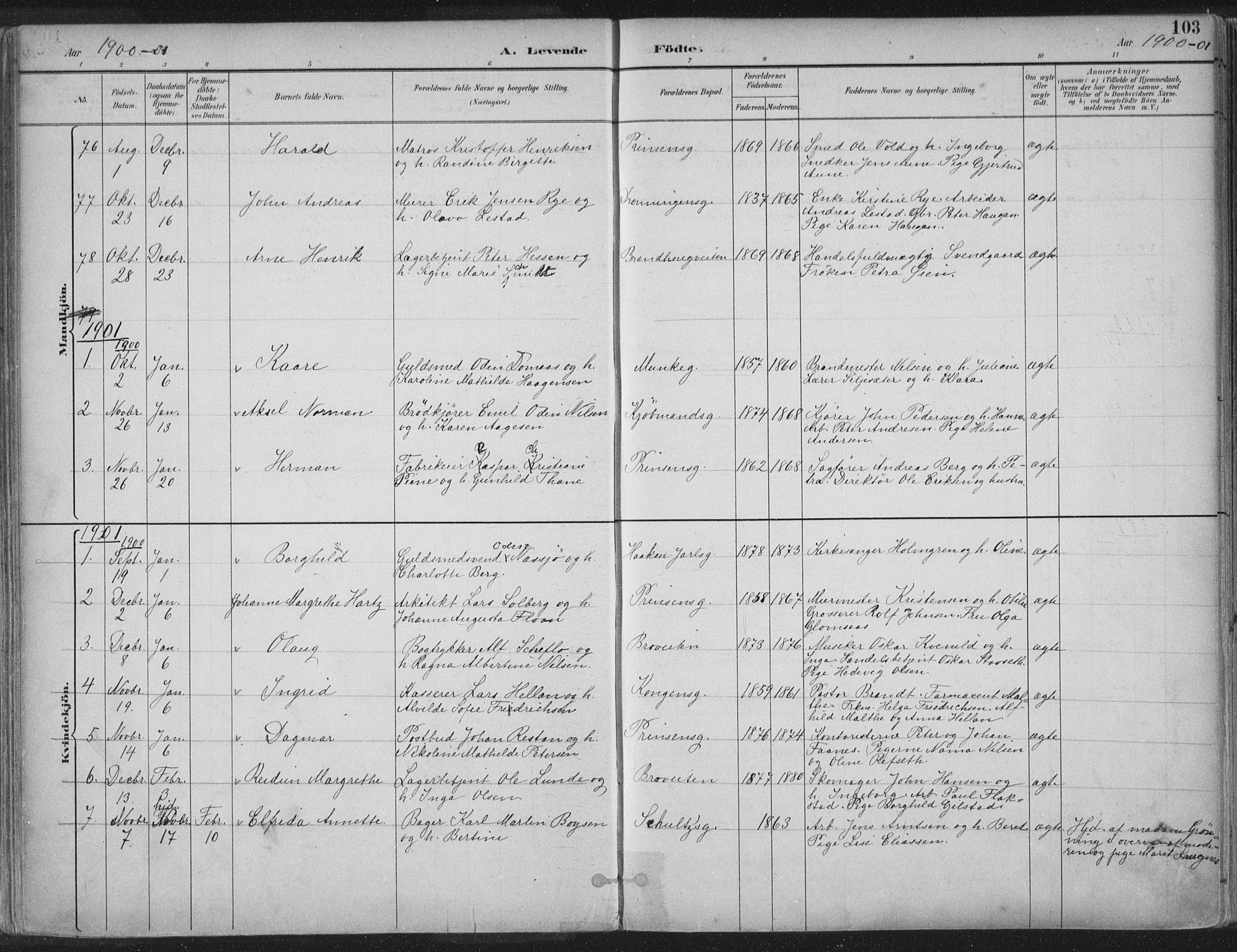 Ministerialprotokoller, klokkerbøker og fødselsregistre - Sør-Trøndelag, AV/SAT-A-1456/601/L0062: Parish register (official) no. 601A30, 1891-1911, p. 103