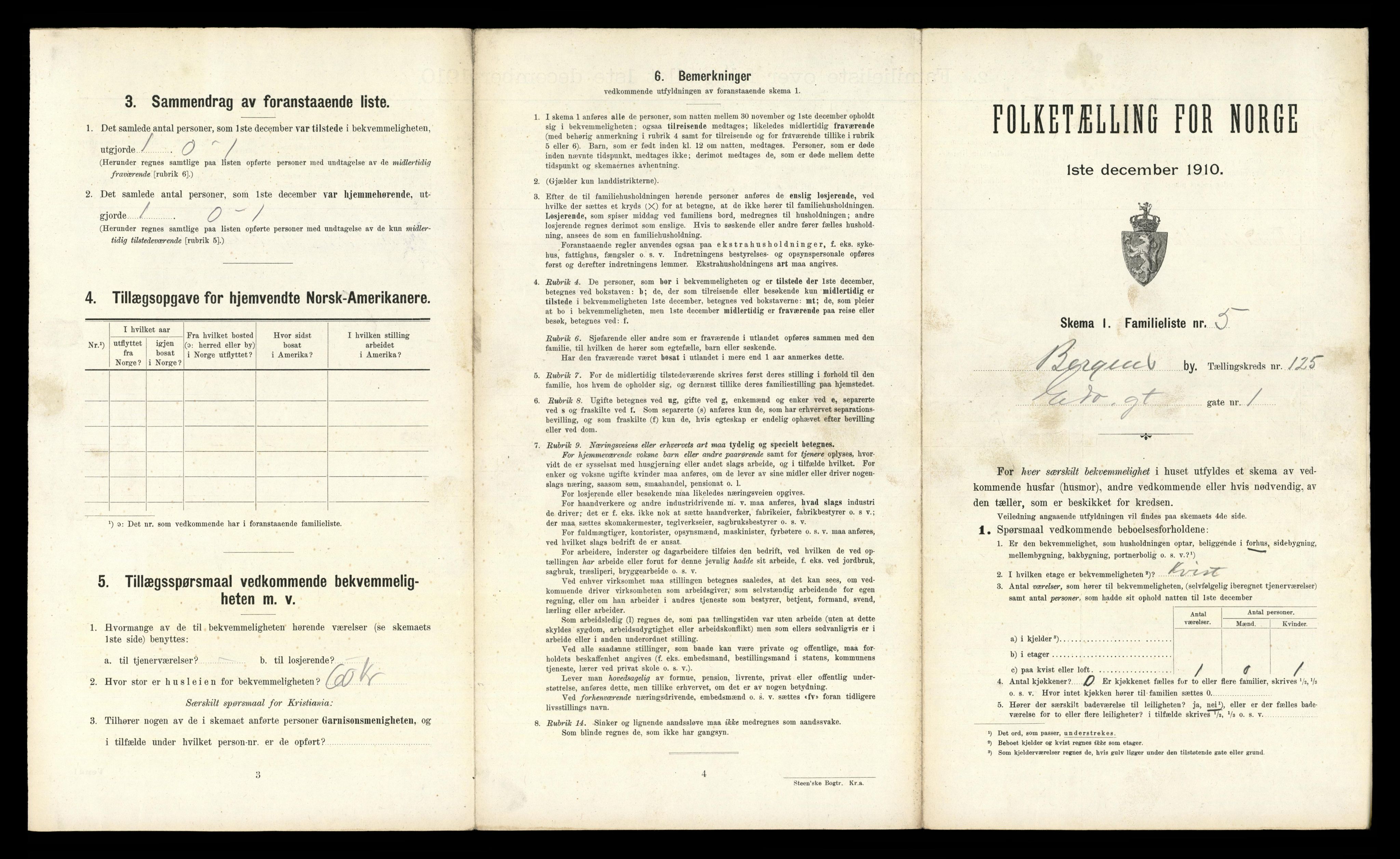 RA, 1910 census for Bergen, 1910, p. 43639