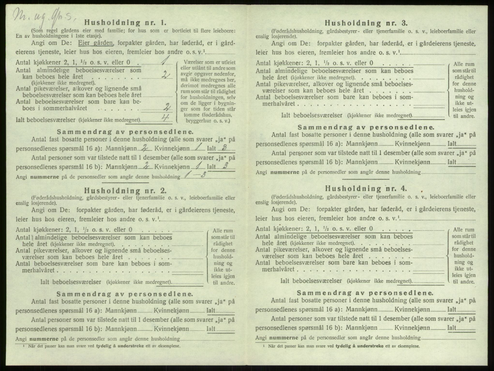 SAB, 1920 census for Manger, 1920, p. 965