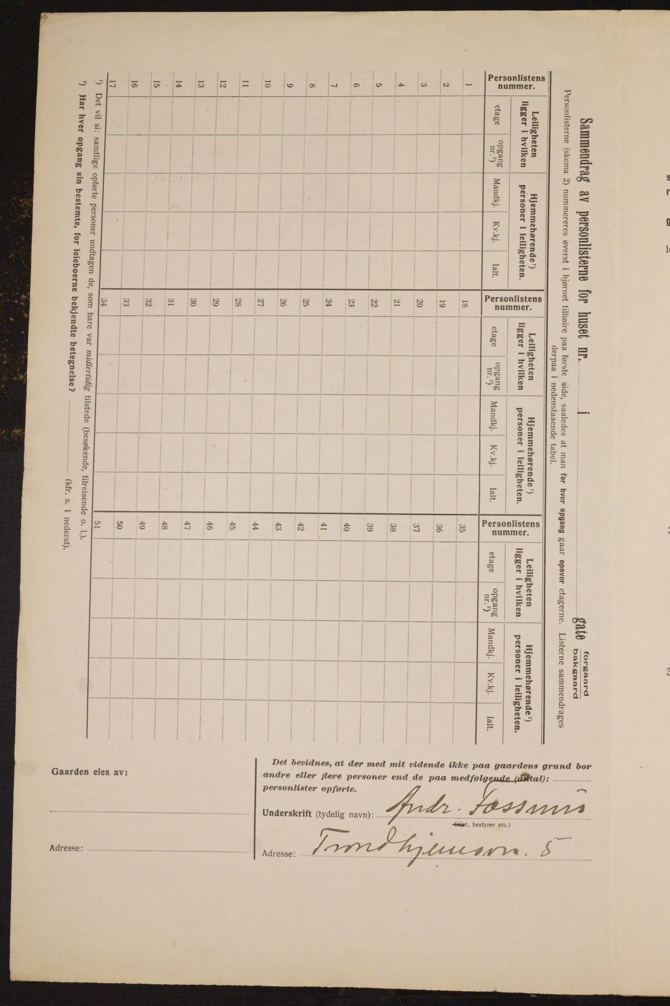 OBA, Municipal Census 1913 for Kristiania, 1913, p. 36649