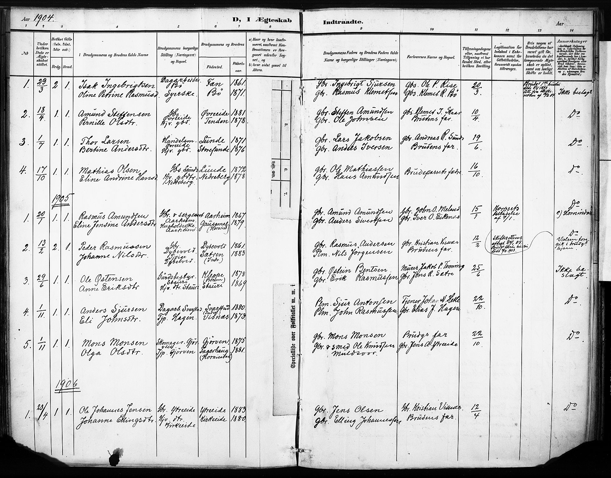 Stryn Sokneprestembete, AV/SAB-A-82501: Parish register (official) no. B 1, 1878-1907