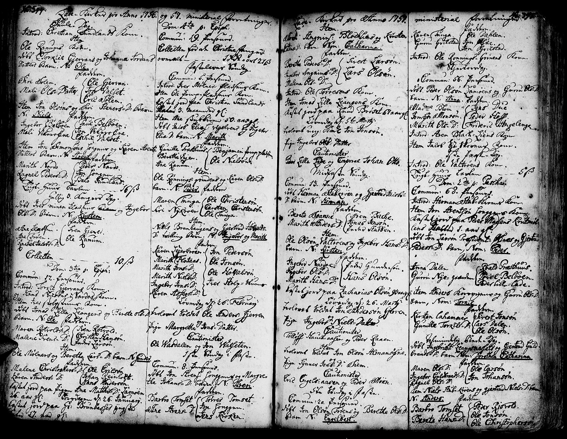 Ministerialprotokoller, klokkerbøker og fødselsregistre - Sør-Trøndelag, SAT/A-1456/606/L0275: Parish register (official) no. 606A01 /1, 1727-1780, p. 344-345