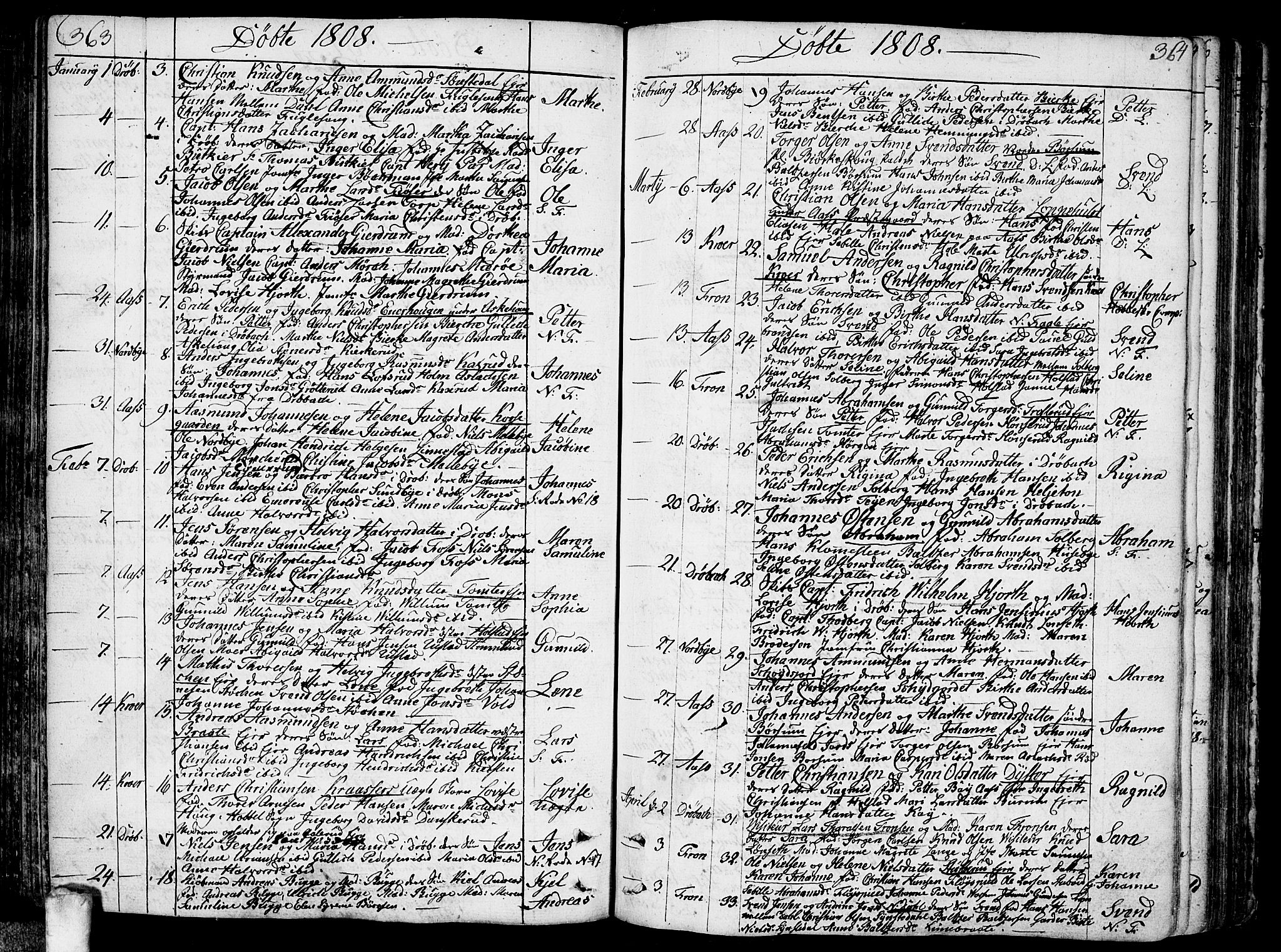 Ås prestekontor Kirkebøker, SAO/A-10894/F/Fa/L0002: Parish register (official) no. I 2, 1778-1813, p. 363-364