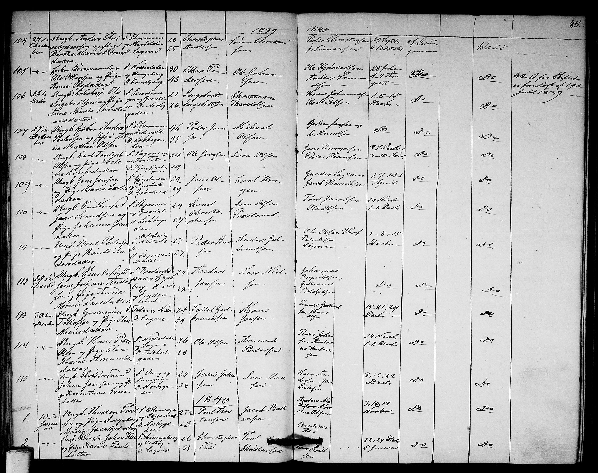 Aker prestekontor kirkebøker, SAO/A-10861/F/L0018: Parish register (official) no. 18, 1829-1853, p. 85