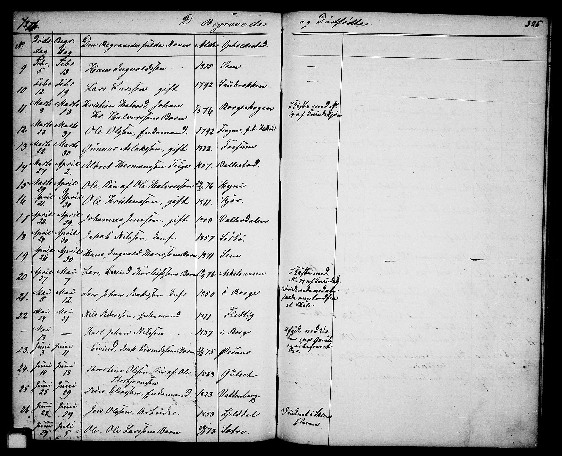 Gjerpen kirkebøker, SAKO/A-265/G/Ga/L0001: Parish register (copy) no. I 1, 1864-1882, p. 325