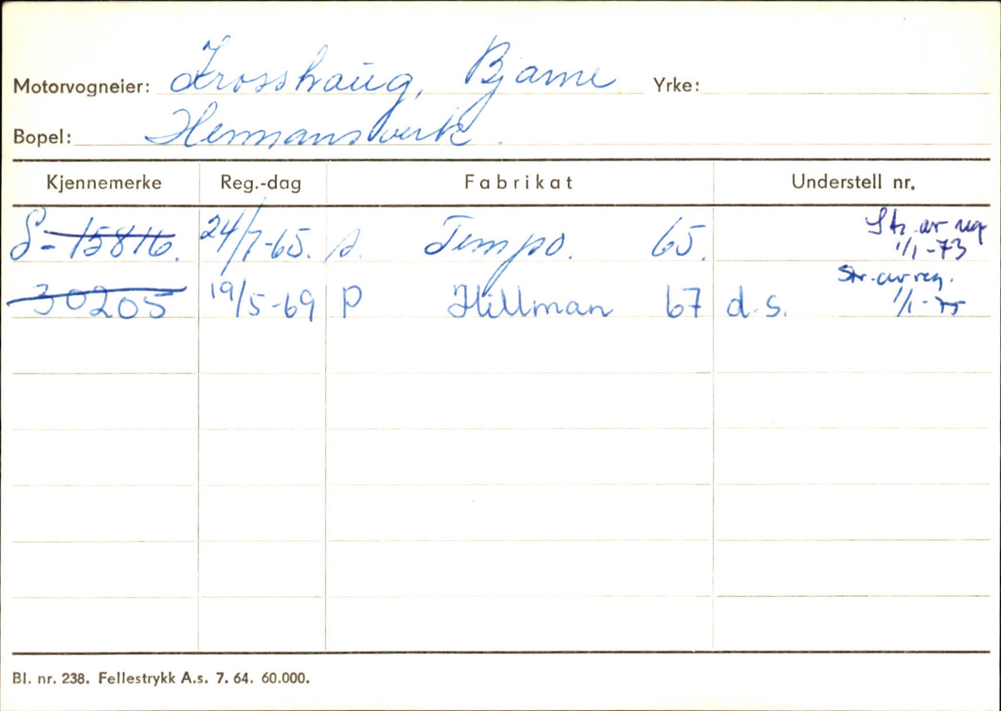 Statens vegvesen, Sogn og Fjordane vegkontor, SAB/A-5301/4/F/L0126: Eigarregister Fjaler M-Å. Leikanger A-Å, 1945-1975, p. 1646
