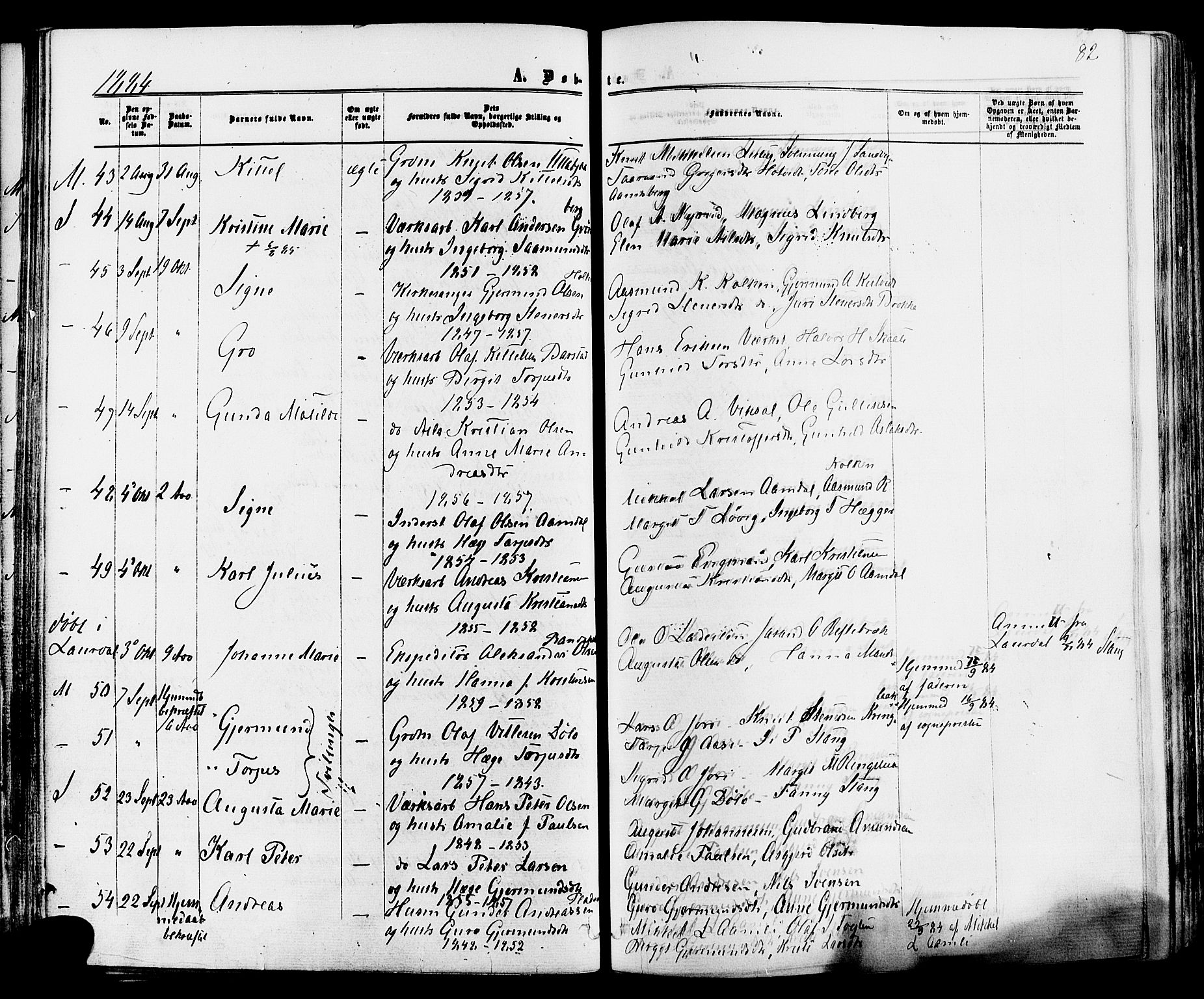 Mo kirkebøker, SAKO/A-286/F/Fa/L0006: Parish register (official) no. I 6, 1865-1885, p. 82
