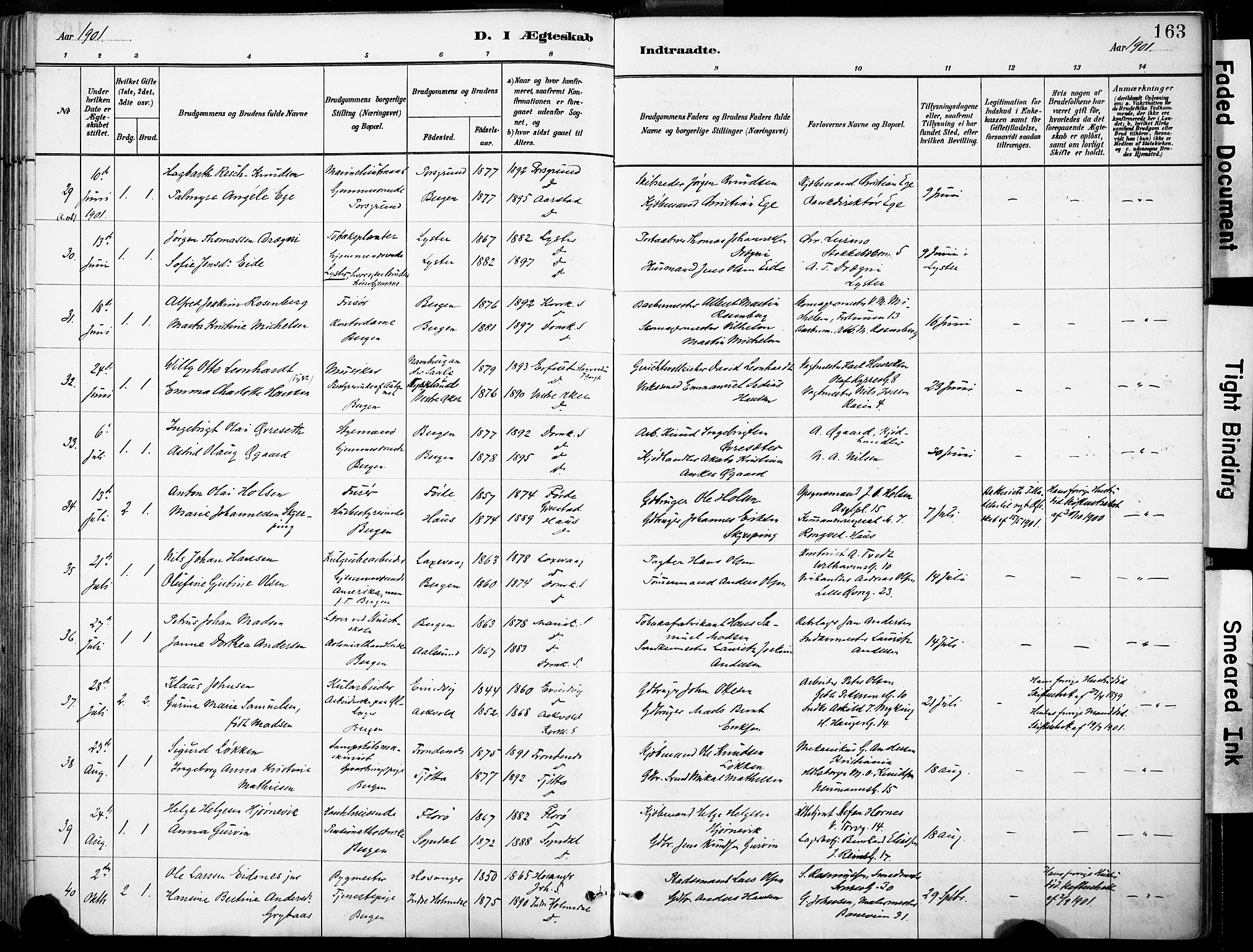 Domkirken sokneprestembete, AV/SAB-A-74801/H/Haa/L0037: Parish register (official) no. D 4, 1880-1907, p. 163