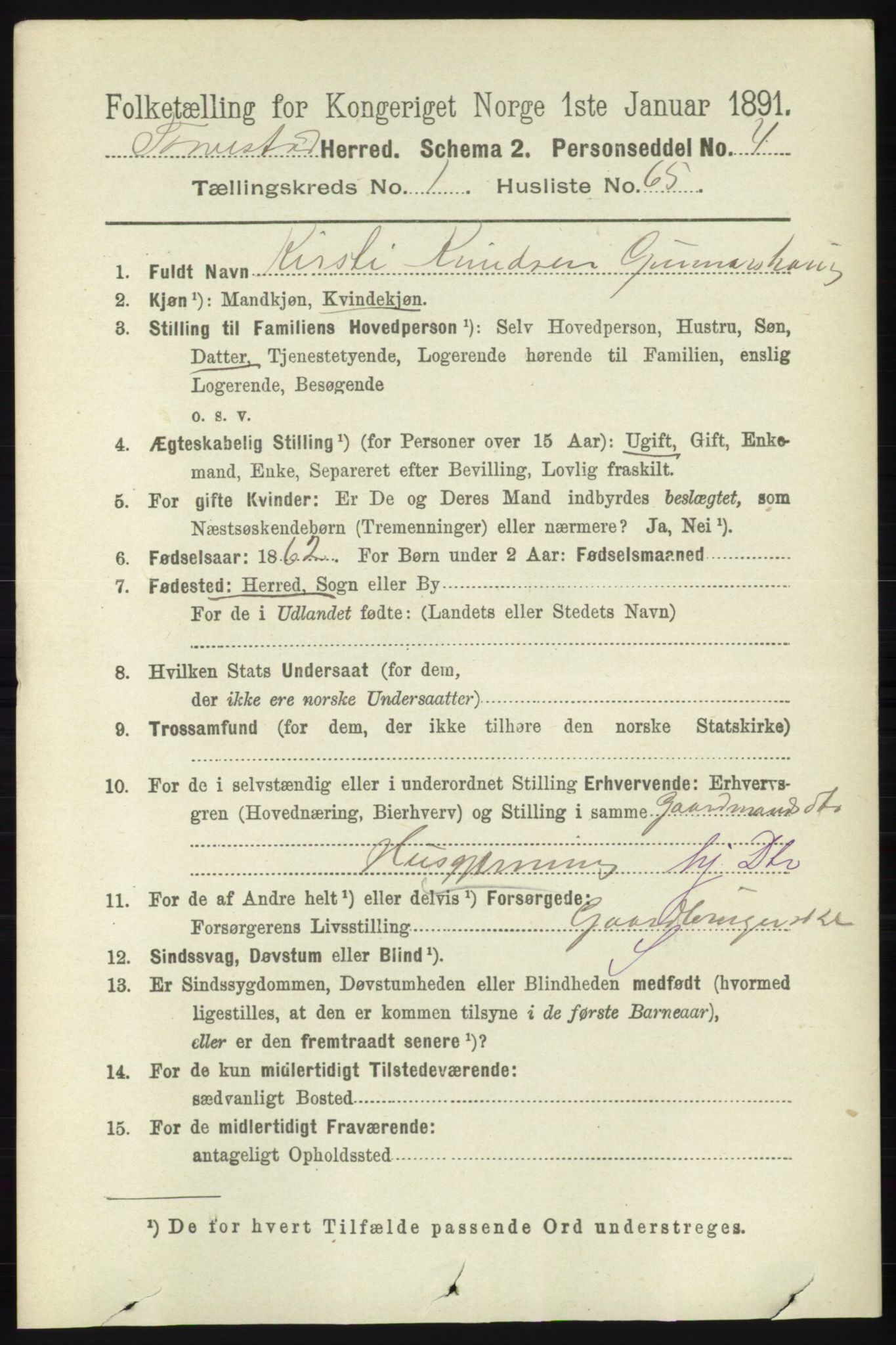 RA, 1891 census for 1152 Torvastad, 1891, p. 442