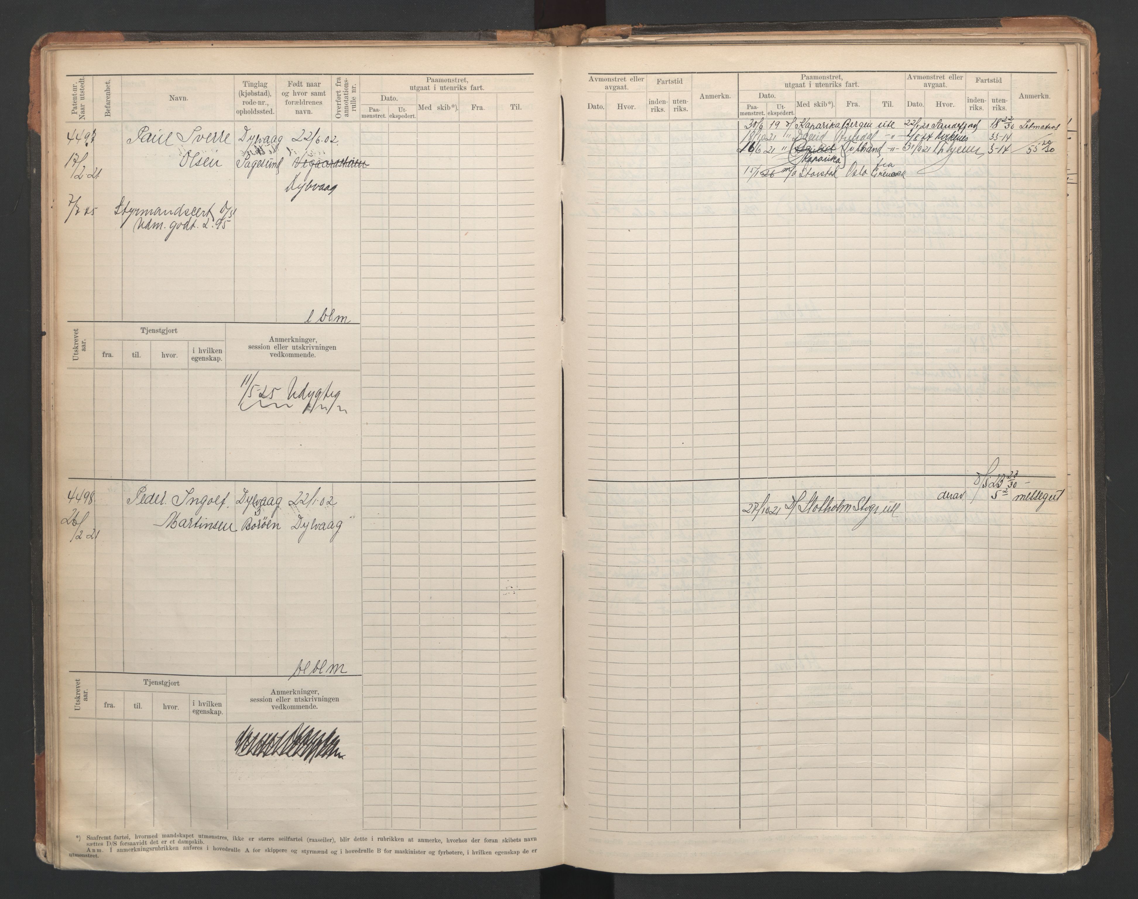 Tvedestrand mønstringskrets, AV/SAK-2031-0011/F/Fb/L0007: Hovedrulle A nr 4410-4803, R-8, 1912-1948, p. 47