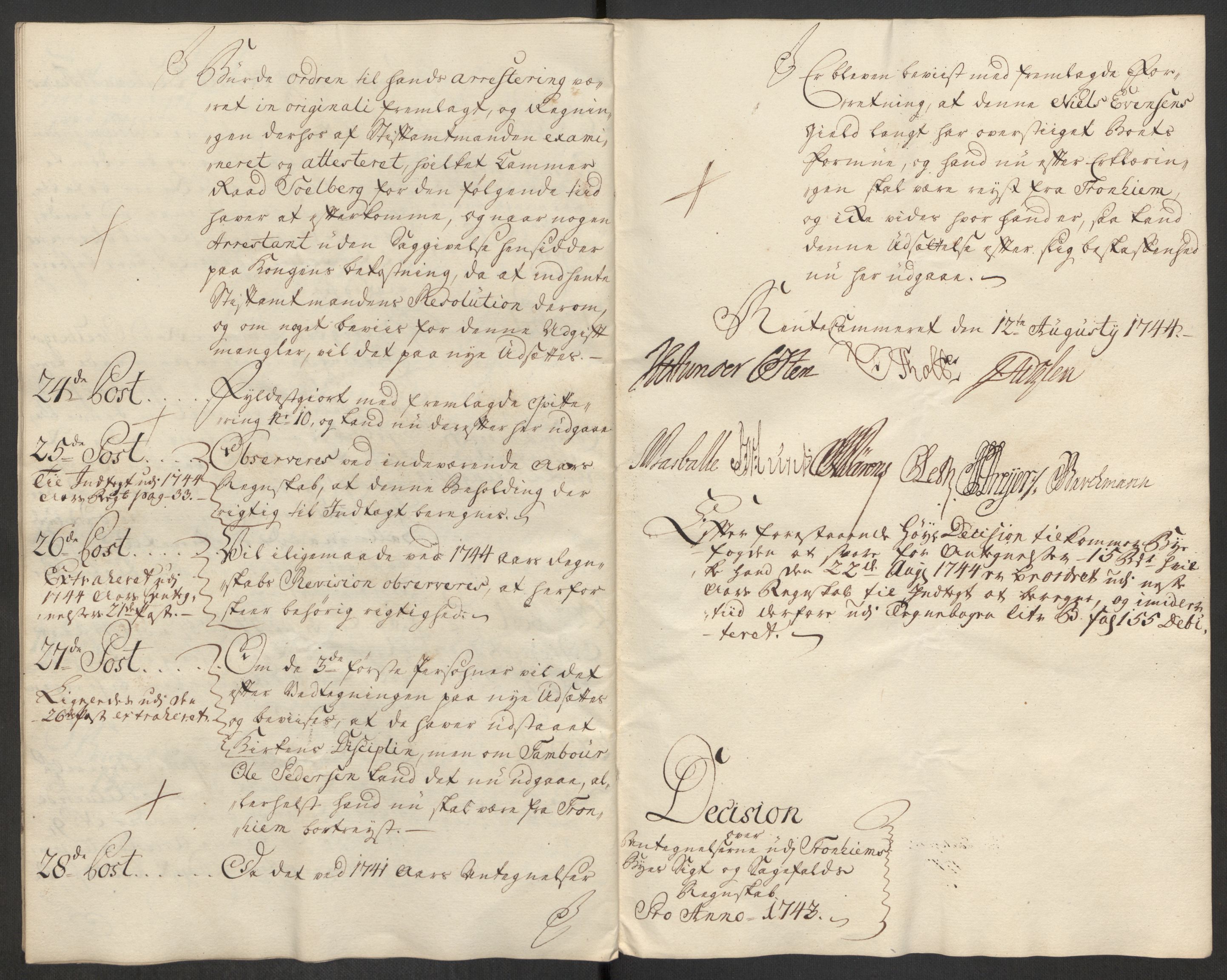 Rentekammeret inntil 1814, Reviderte regnskaper, Byregnskaper, RA/EA-4066/R/Rs/L0541: [S22] Sikt og sakefall, 1743-1746, p. 98