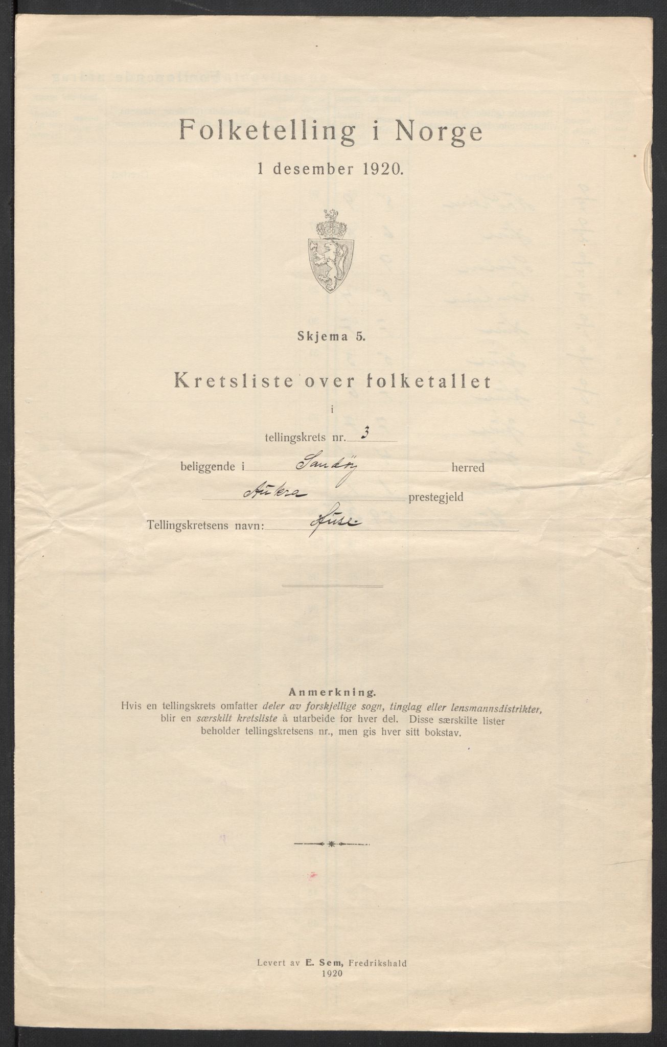 SAT, 1920 census for Sandøy, 1920, p. 12