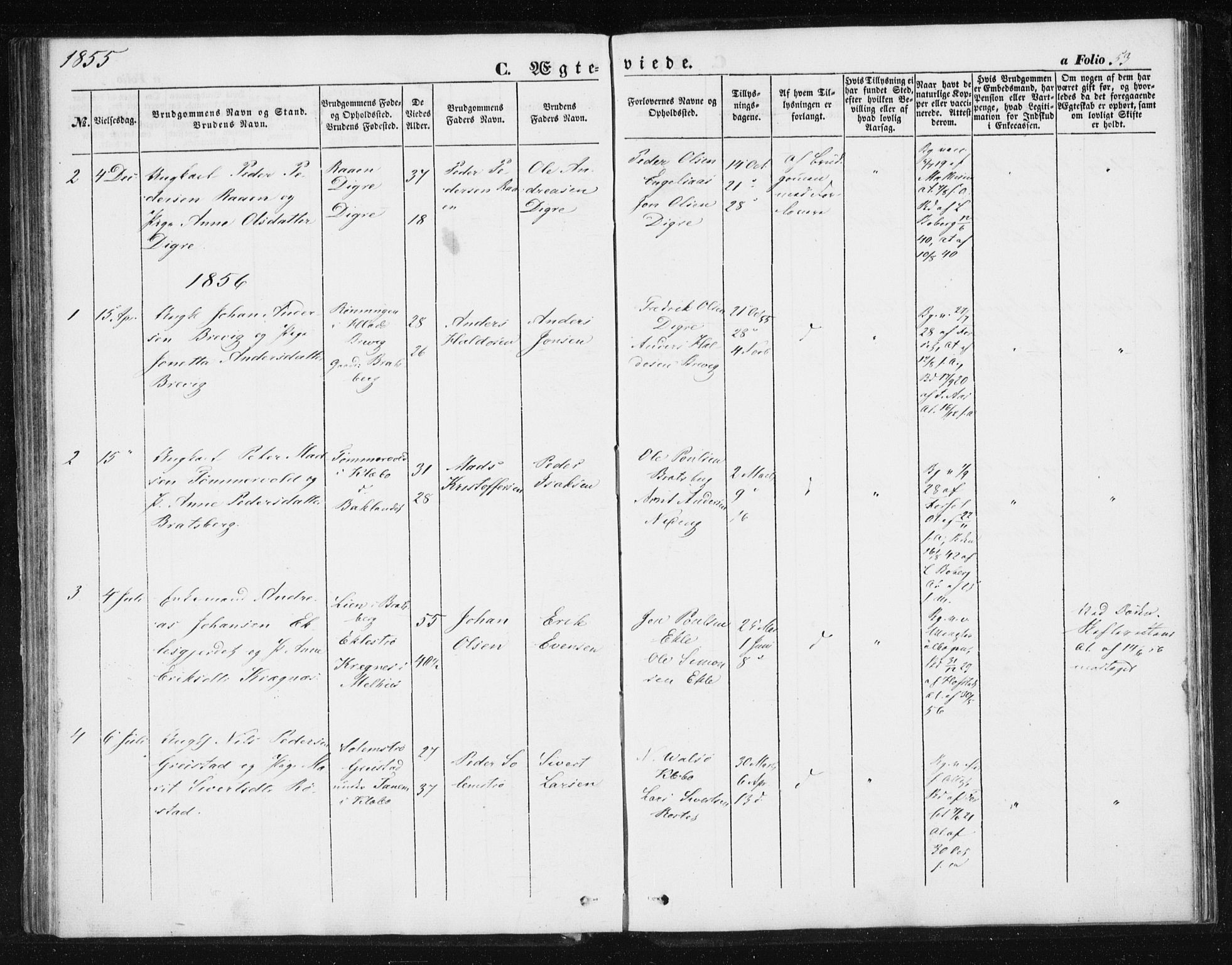 Ministerialprotokoller, klokkerbøker og fødselsregistre - Sør-Trøndelag, AV/SAT-A-1456/608/L0332: Parish register (official) no. 608A01, 1848-1861, p. 53