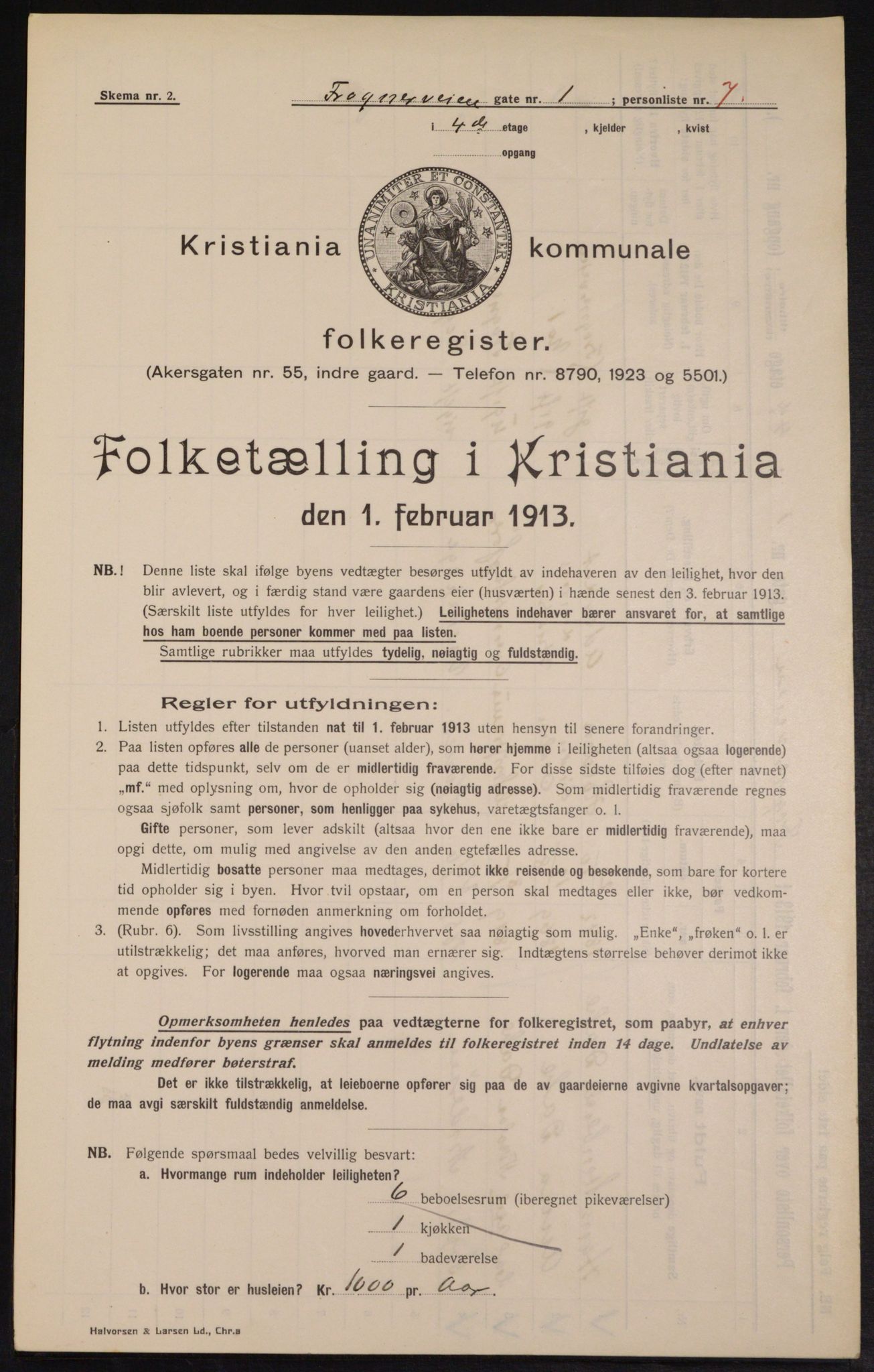 OBA, Municipal Census 1913 for Kristiania, 1913, p. 27217