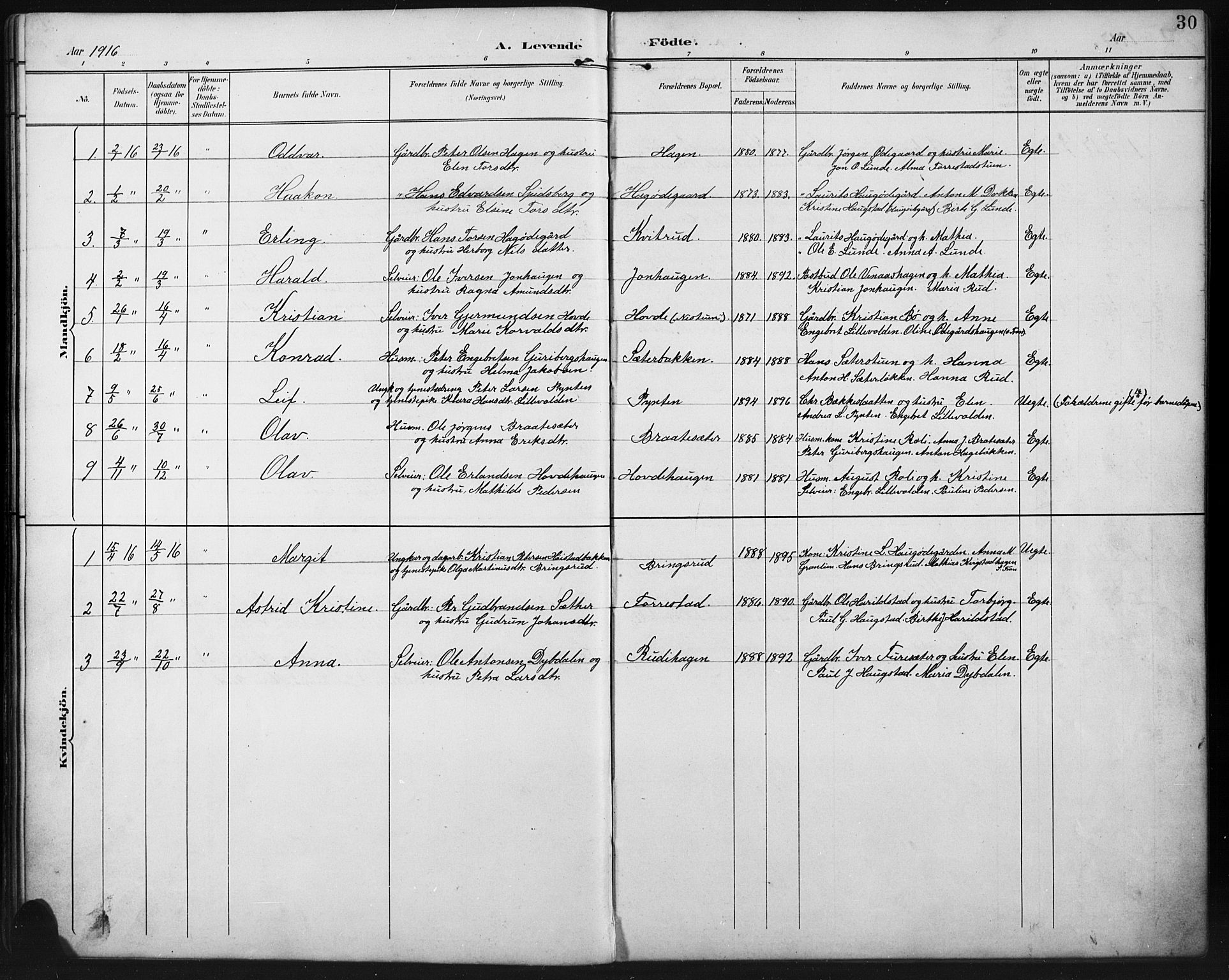 Ringebu prestekontor, SAH/PREST-082/H/Ha/Hab/L0008: Parish register (copy) no. 8, 1890-1922, p. 30