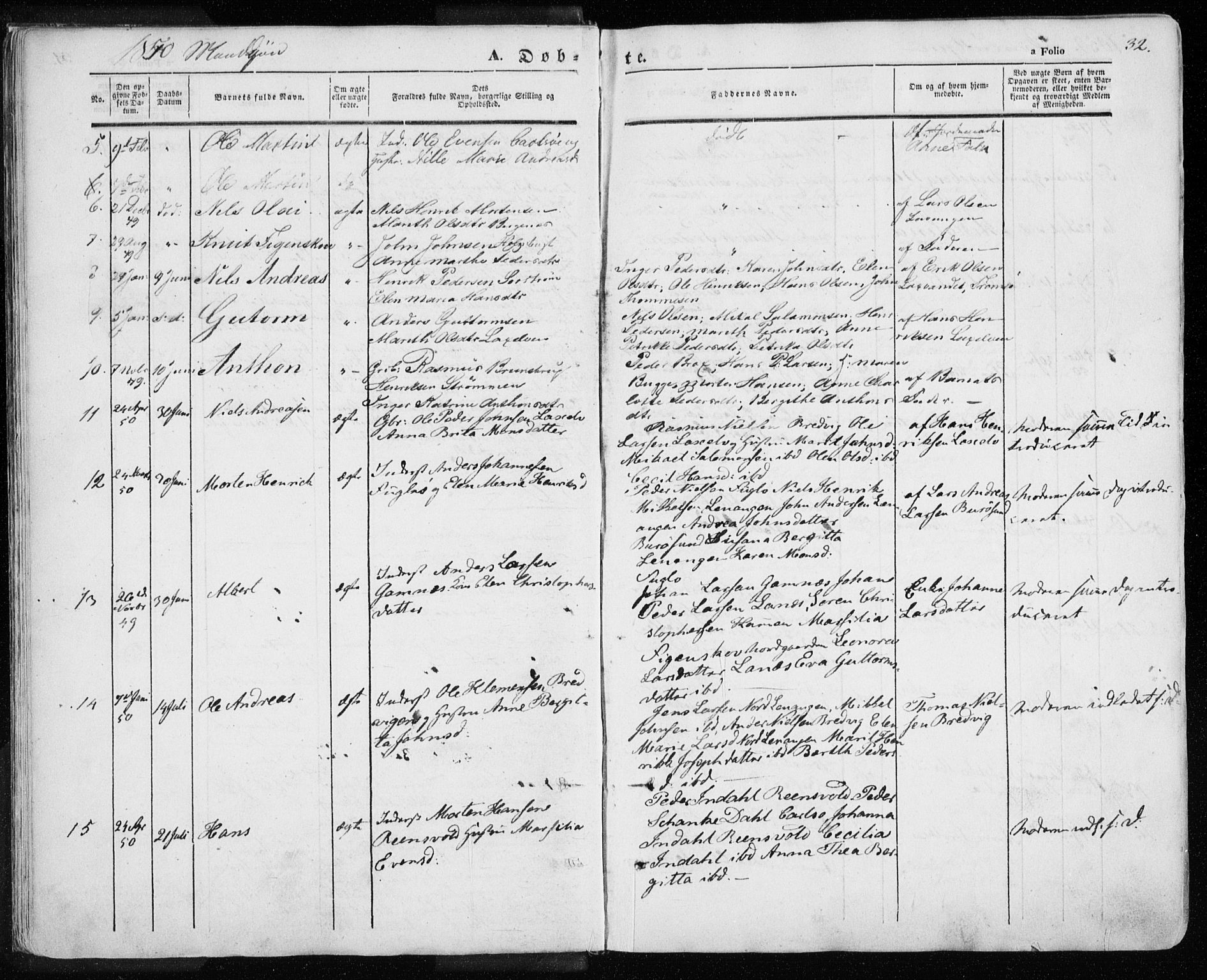 Karlsøy sokneprestembete, SATØ/S-1299/H/Ha/Haa/L0003kirke: Parish register (official) no. 3, 1843-1860, p. 32