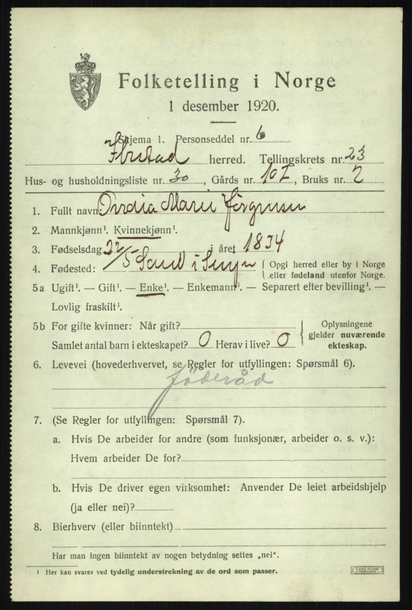 SATØ, 1920 census for Ibestad, 1920, p. 12915