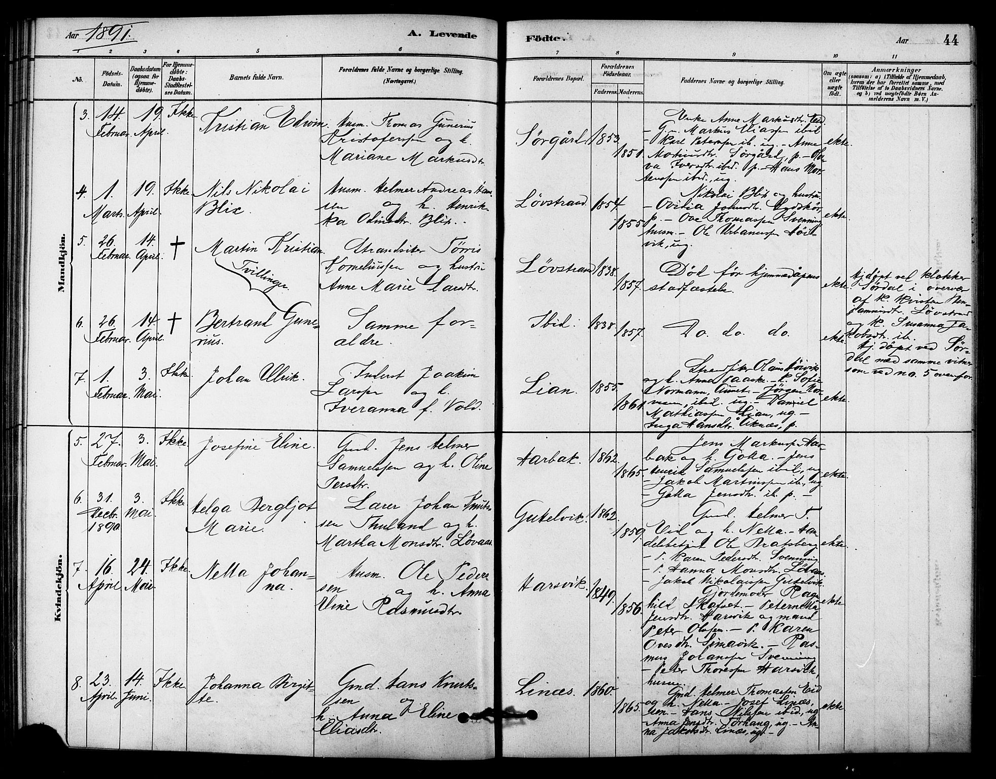 Ministerialprotokoller, klokkerbøker og fødselsregistre - Sør-Trøndelag, SAT/A-1456/656/L0692: Parish register (official) no. 656A01, 1879-1893, p. 44