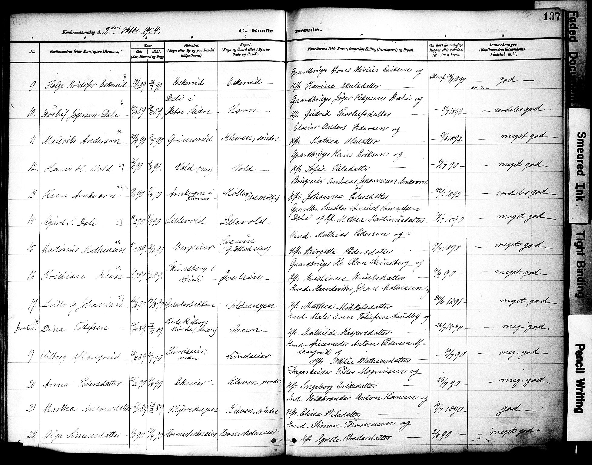 Nes prestekontor, Hedmark, AV/SAH-PREST-020/K/Ka/L0010: Parish register (official) no. 10, 1887-1905, p. 137