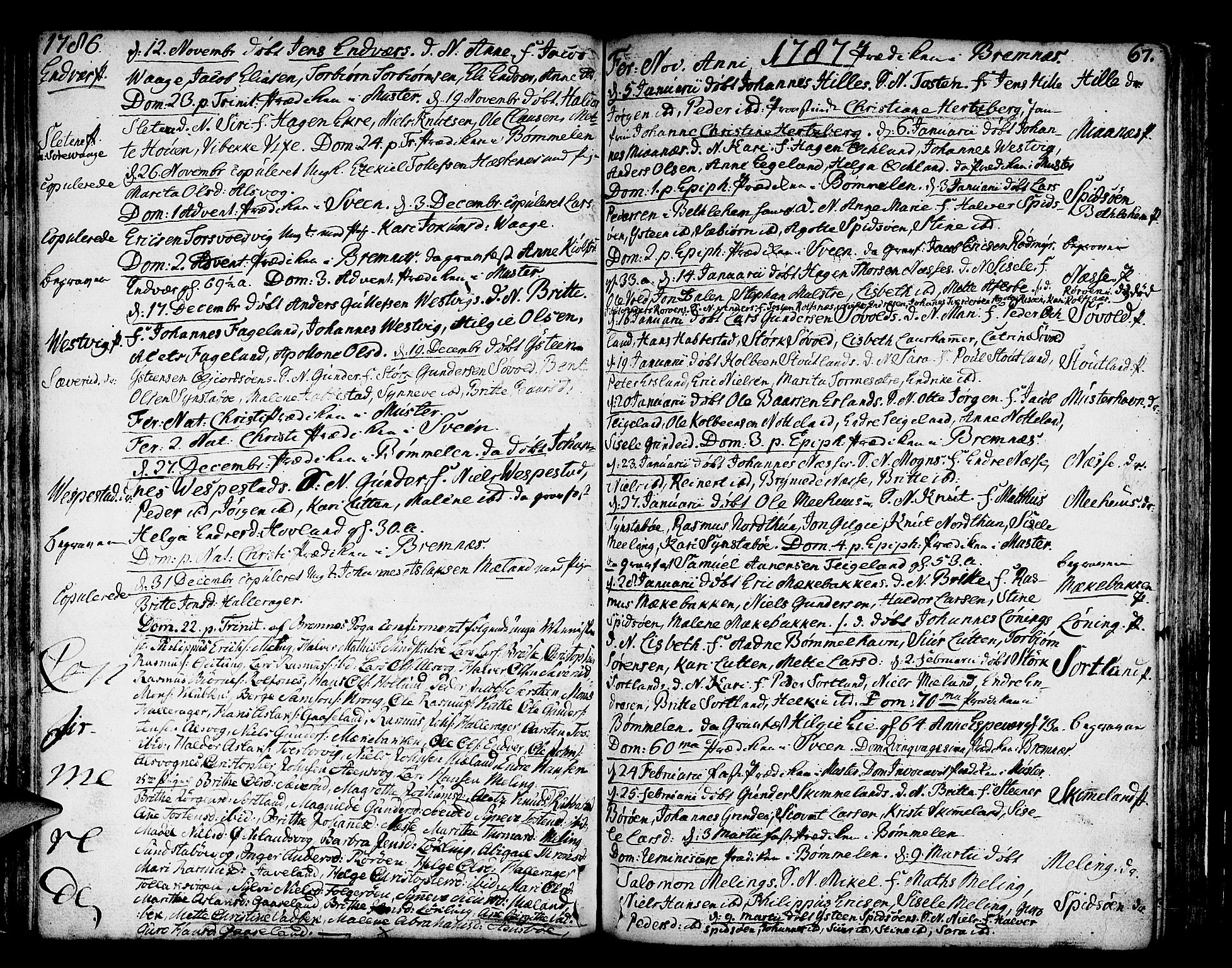 Finnås sokneprestembete, SAB/A-99925/H/Ha/Haa/Haaa/L0003: Parish register (official) no. A 3, 1765-1803, p. 67