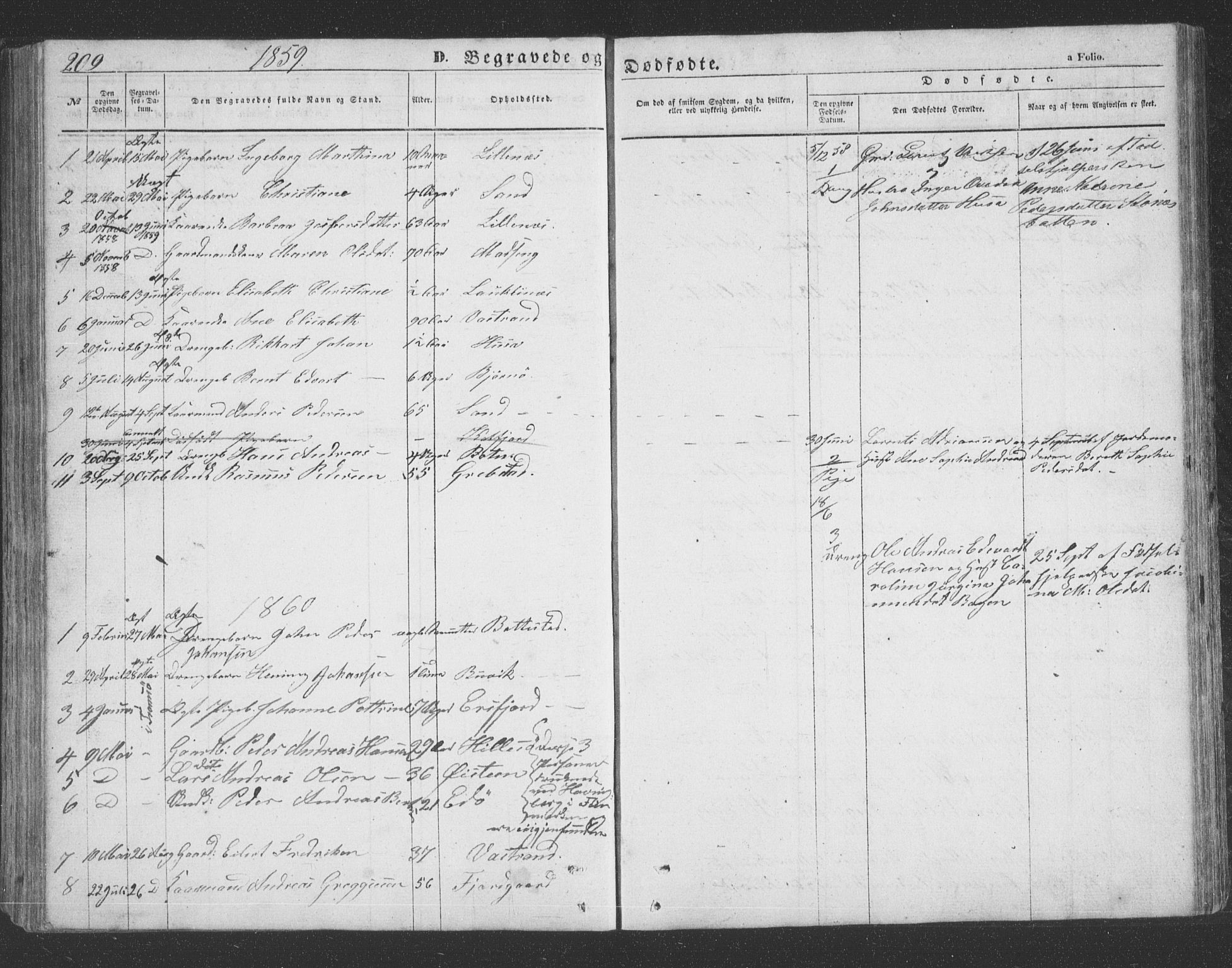 Lenvik sokneprestembete, SATØ/S-1310/H/Ha/Hab/L0020klokker: Parish register (copy) no. 20, 1855-1883, p. 209