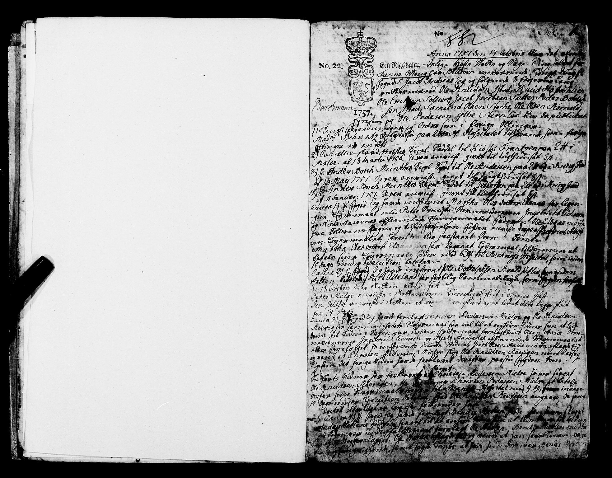 Romsdal sorenskriveri, SAT/A-4149/1/1/1A/L0014: Tingbok, 1757-1765, p. 1