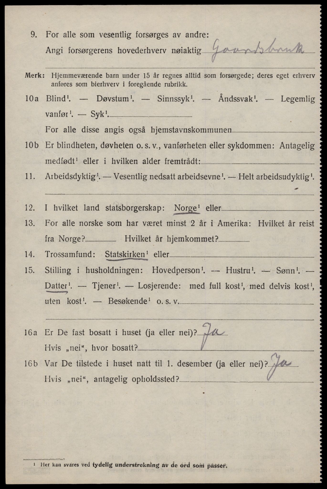 SAST, 1920 census for Finnøy, 1920, p. 3641