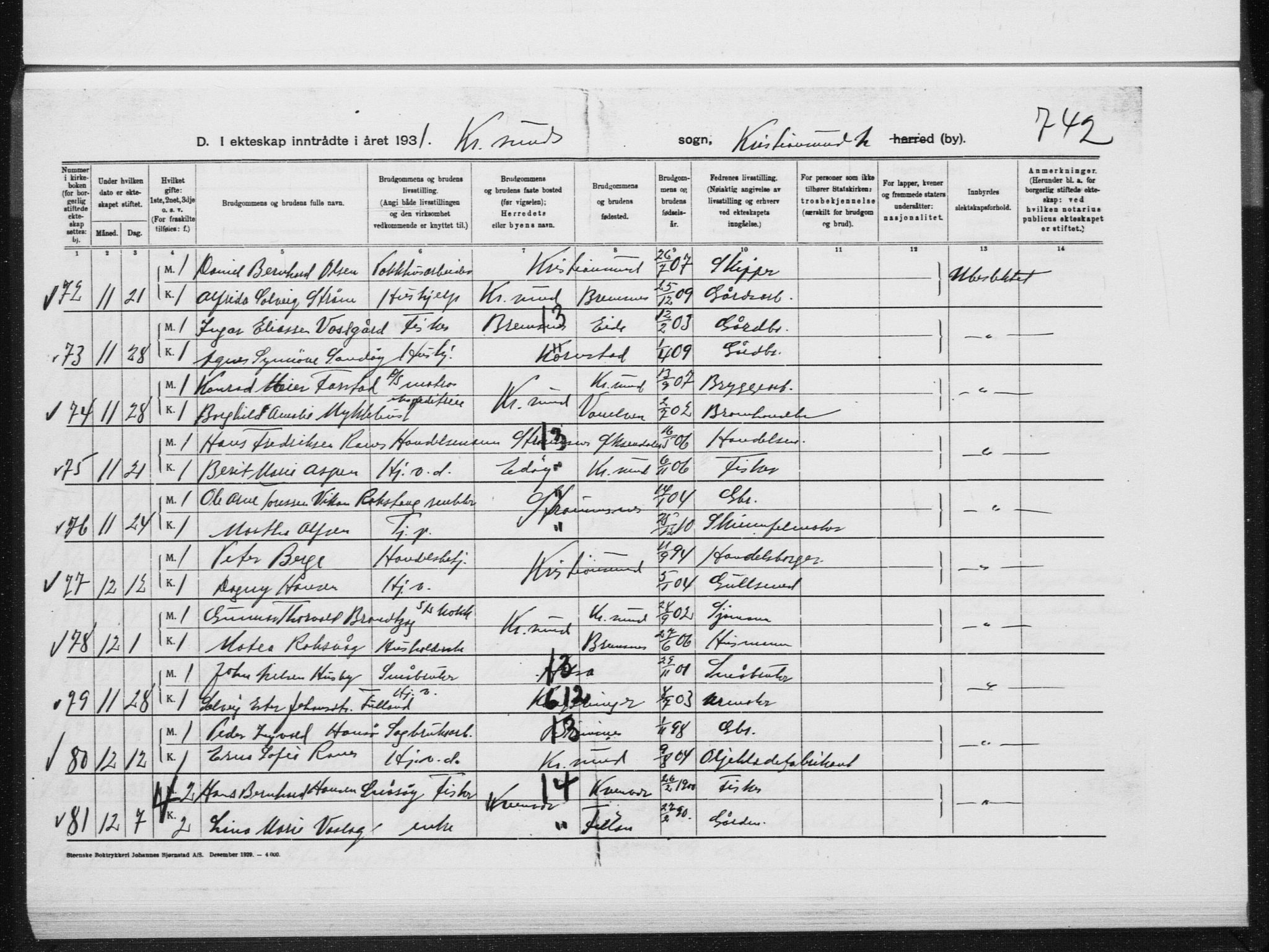 Ministerialprotokoller, klokkerbøker og fødselsregistre - Møre og Romsdal, AV/SAT-A-1454/572/L0862: Parish register (official) no. 572D06, 1917-1935