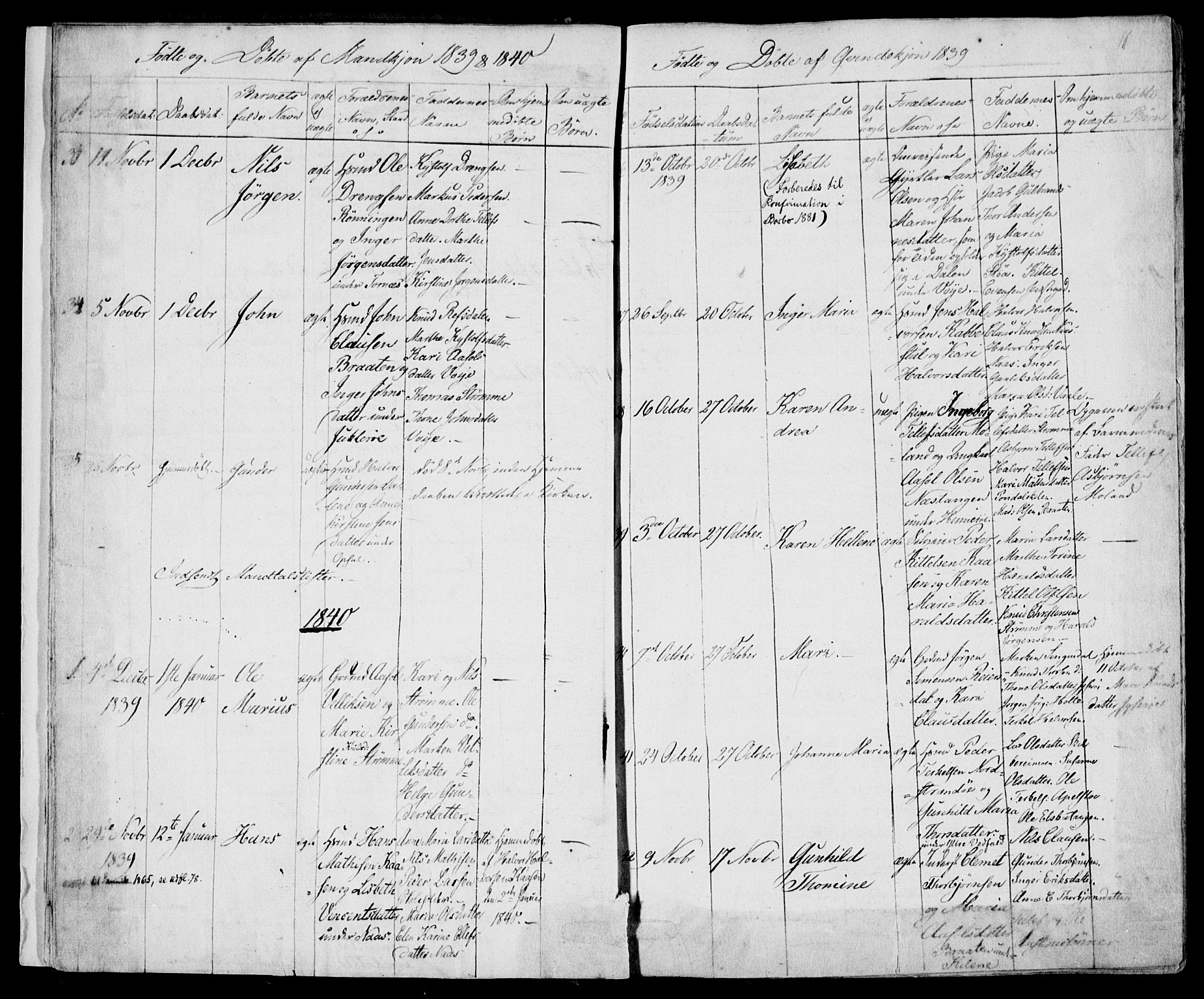 Drangedal kirkebøker, AV/SAKO-A-258/F/Fa/L0007a: Parish register (official) no. 7a, 1837-1856, p. 11