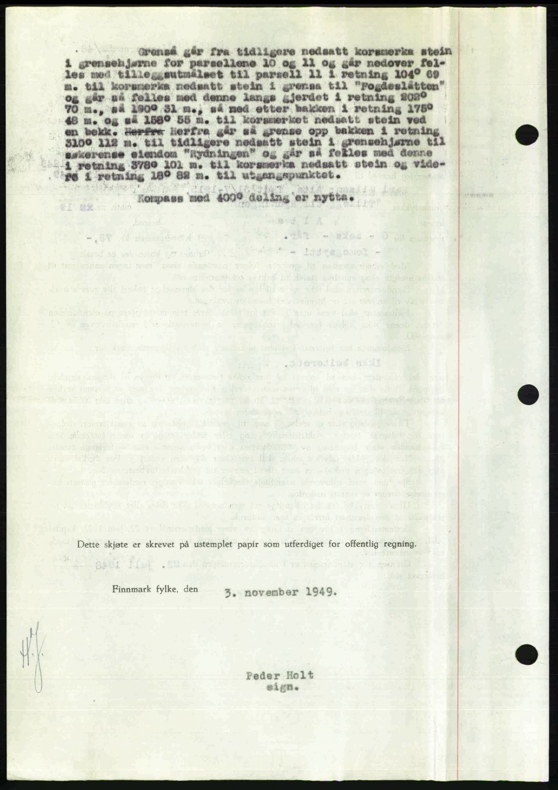 Alta fogderi/sorenskriveri, SATØ/SATØ-5/1/K/Kd/L0038pantebok: Mortgage book no. 41-42, 1949-1950, Diary no: : 1474/1949